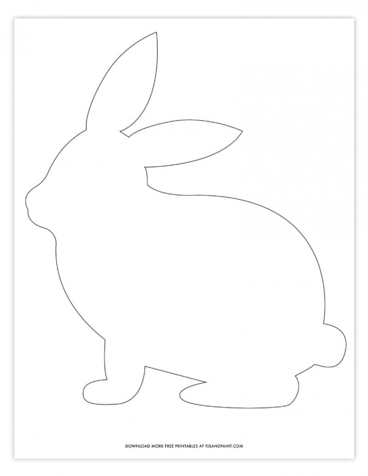 Easter Bunny Template - Free Printable Bunny Pattern - Pjs and Paint