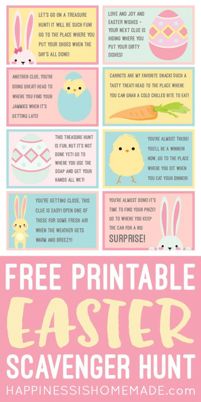 Easter Scavenger Hunt - FREE Printable! These free printable