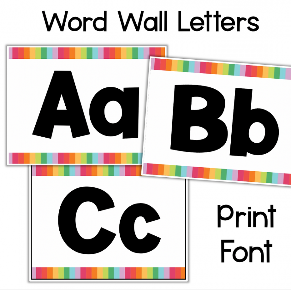 Editable Word Wall - Cursive & Print