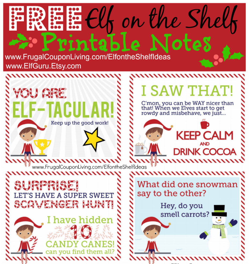 Elf on the Shelf Ideas  Free Elf Scavenger Hunt Note