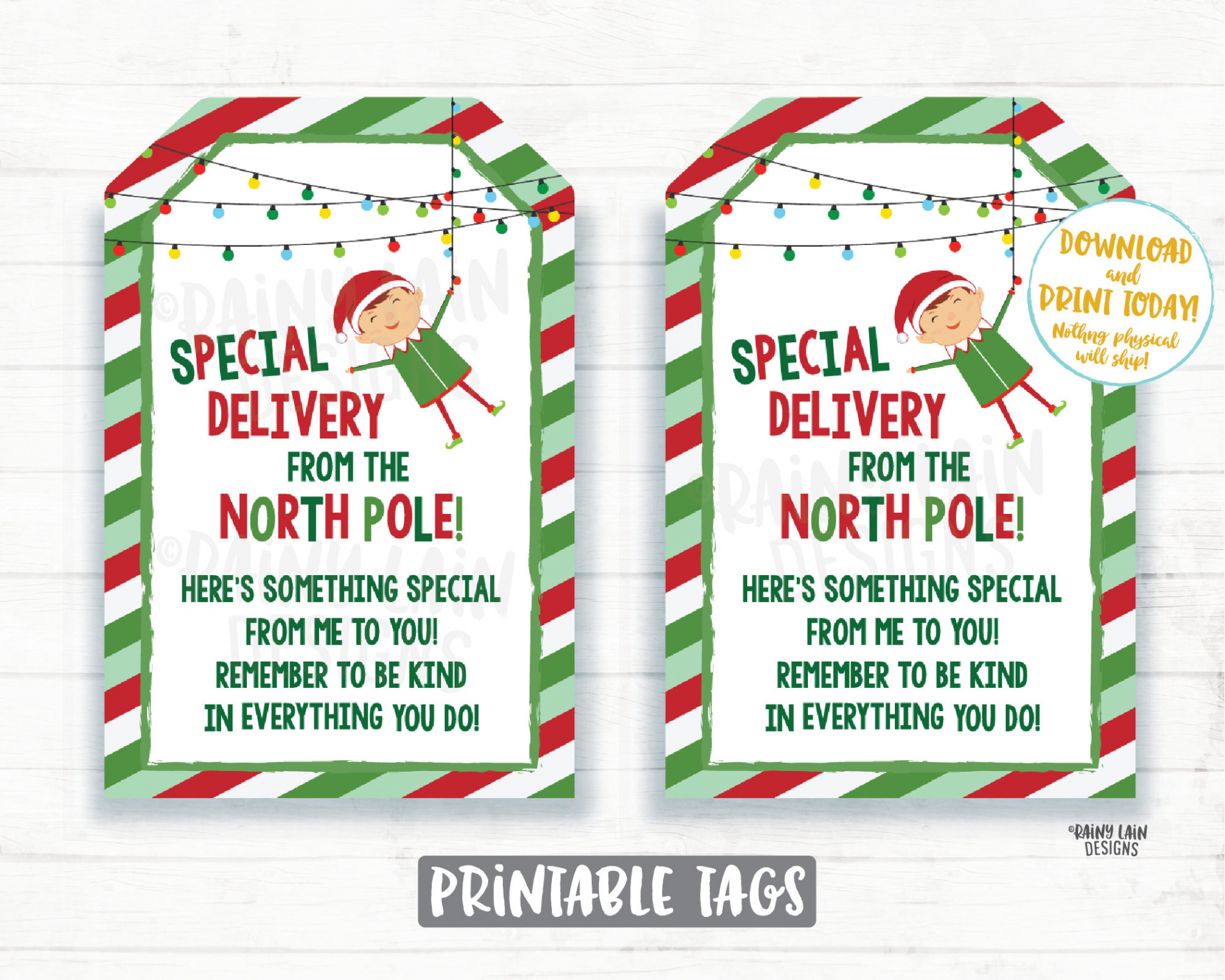 Elf Special Delivery Tags Elf Ideas Treat Tags Printable - Etsy