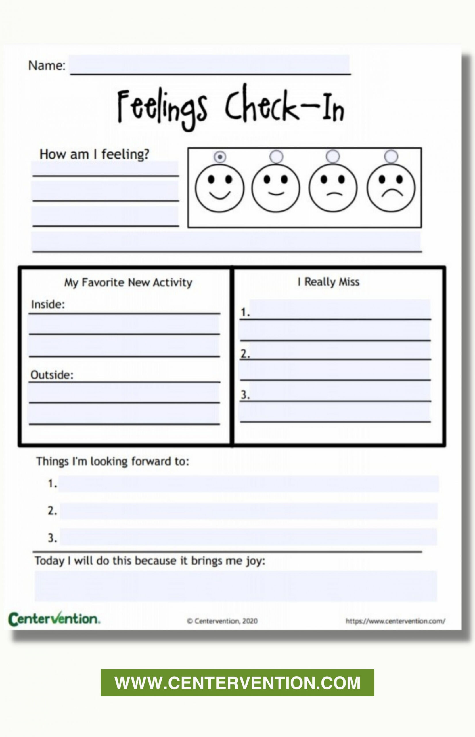 Emotional Check In Worksheet  Social emotional learning middle