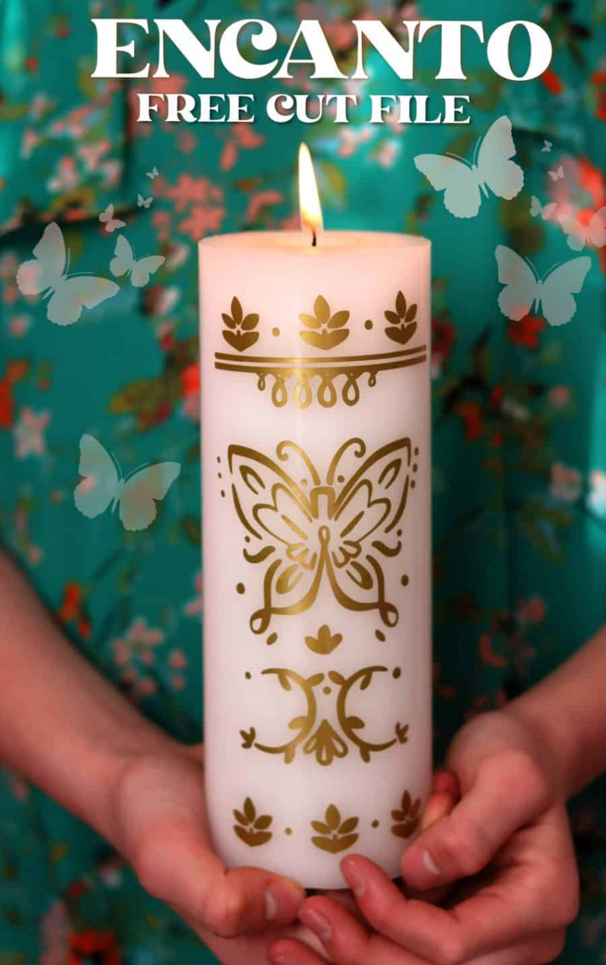 Encanto Candle Cut File - A girl and a glue gun