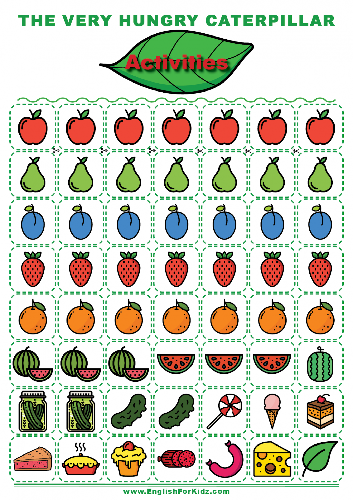 English for Kids Step by Step: The Very Hungry Caterpillar Activities