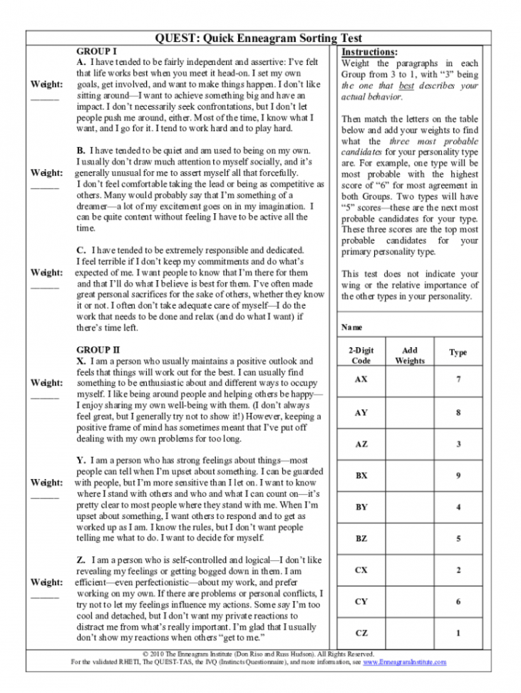 Enneagram test  questions pdf: Fill out & sign online  DocHub