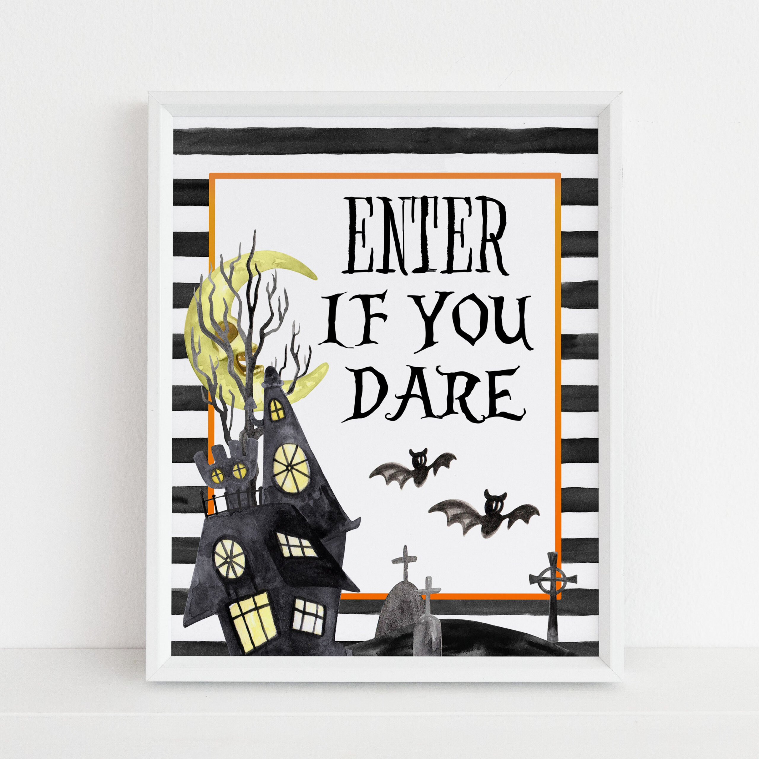 Enter If You Dare Table Sign  Halloween Table Signs