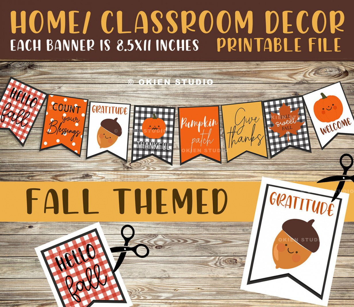 Fall Classroom Banner Fall Banner Garland Printable Fall - Etsy