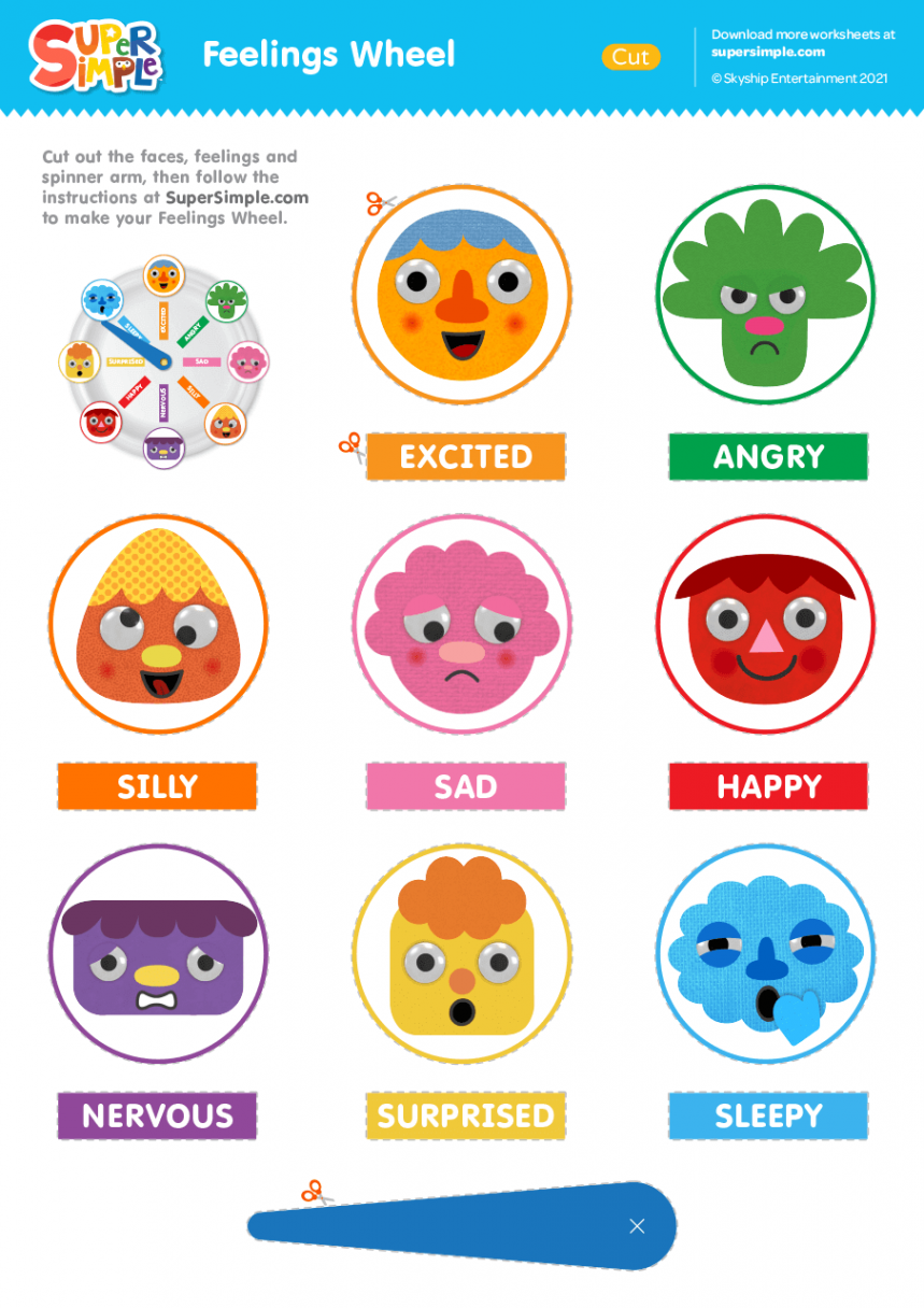 Feelings Wheel Printable - Super Simple