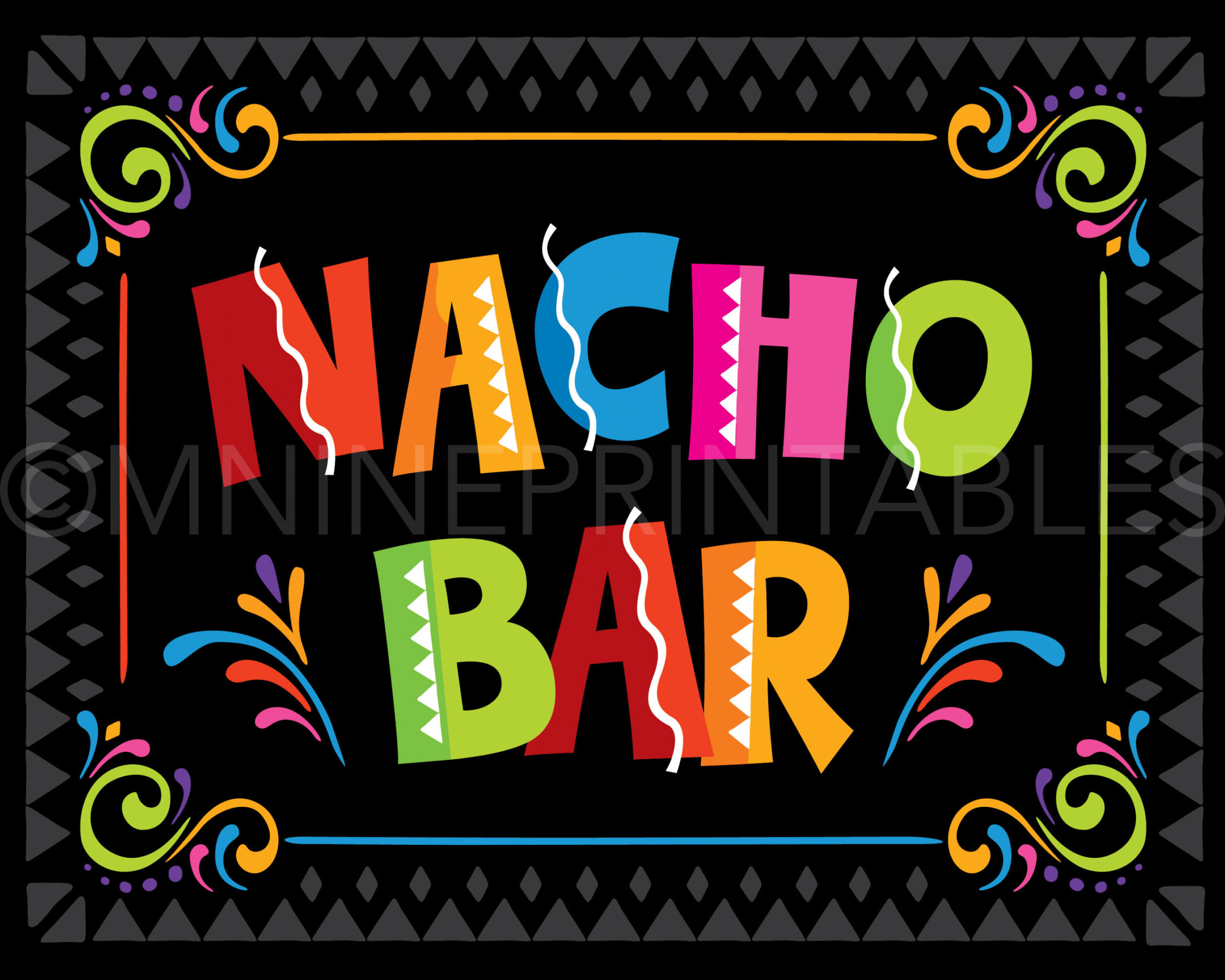 Fiesta Party Sign Printables NACHO BAR Sign Downloads - Etsy UK