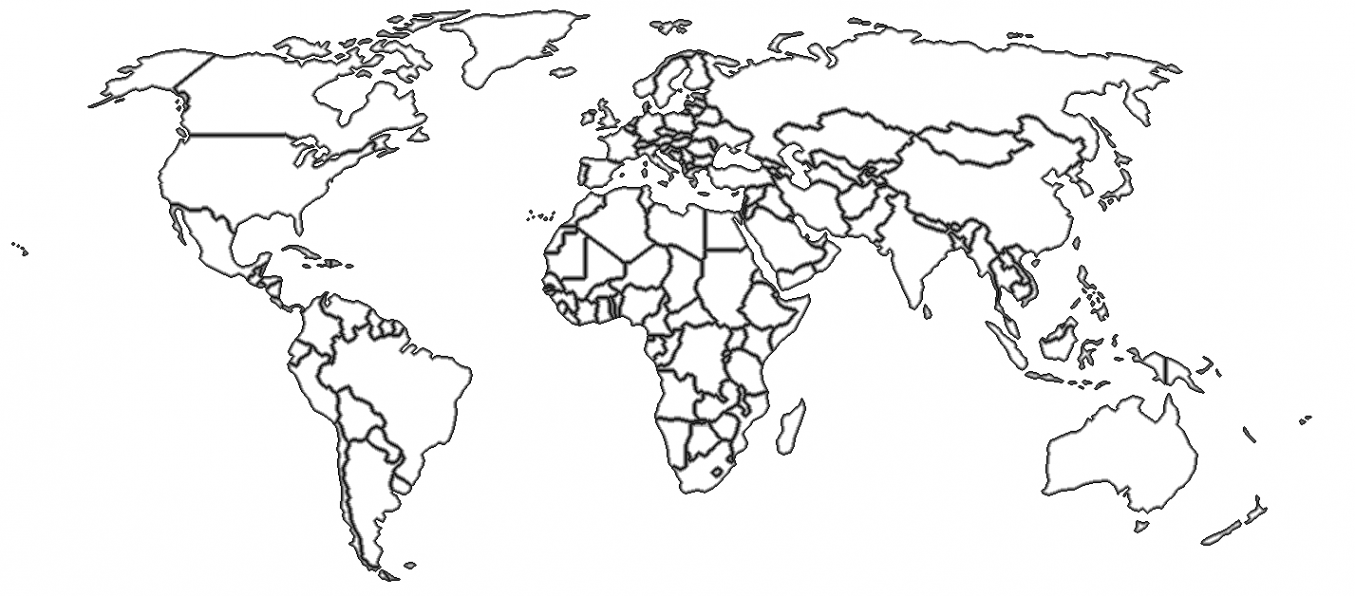 File:Black and white political map of the world