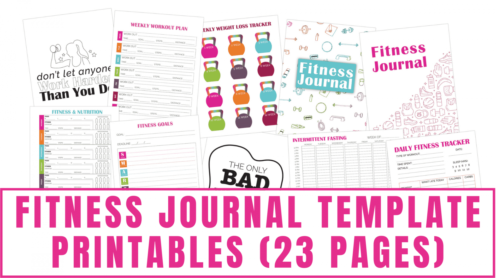 Fitness Journal Template Printables ( Pages) - Freebie Finding Mom