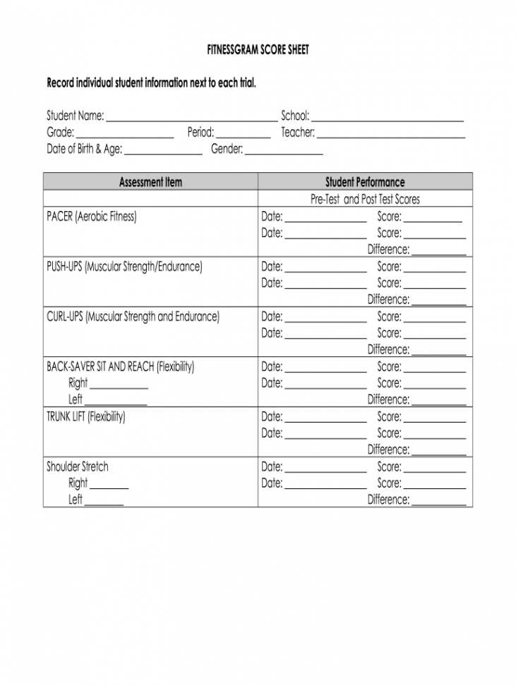 Fitnessgram score sheet: Fill out & sign online  DocHub