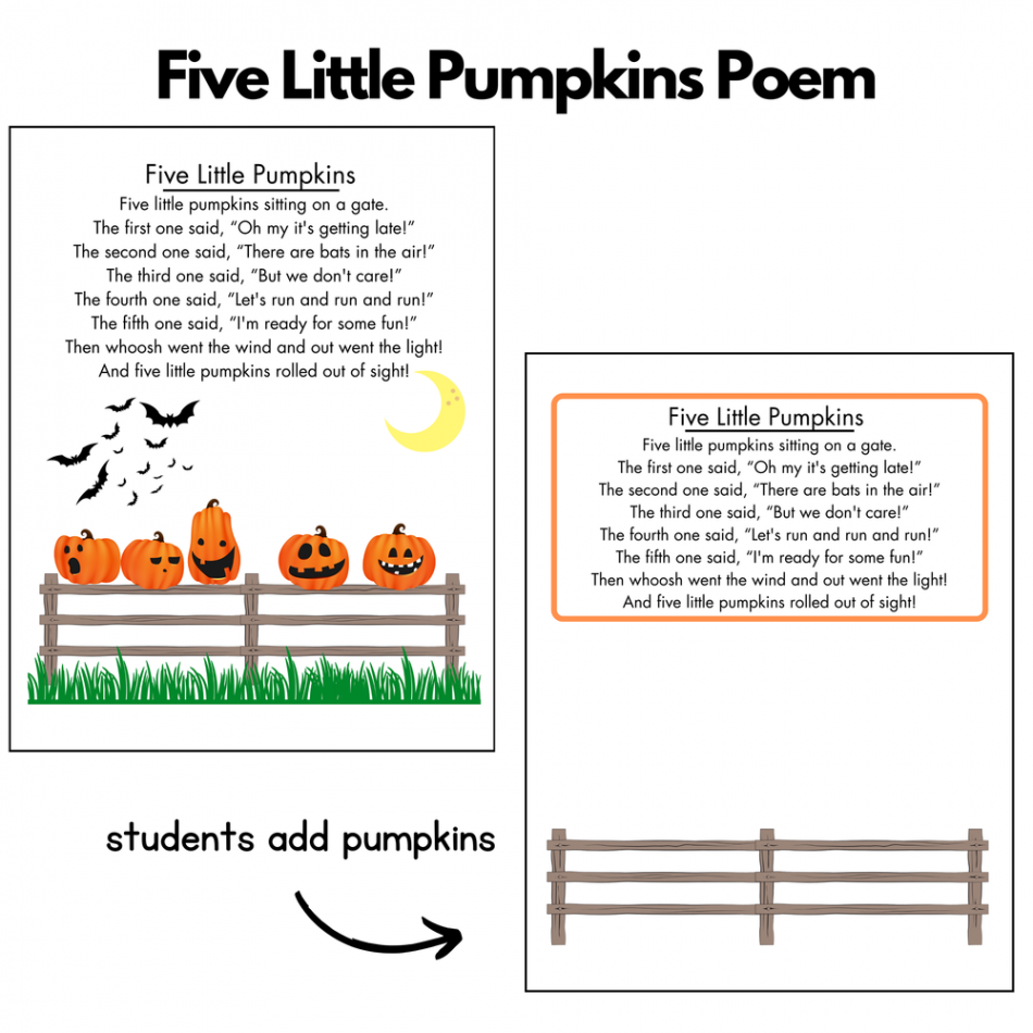 Five Little Pumpkins Poem — Preschool Vibes