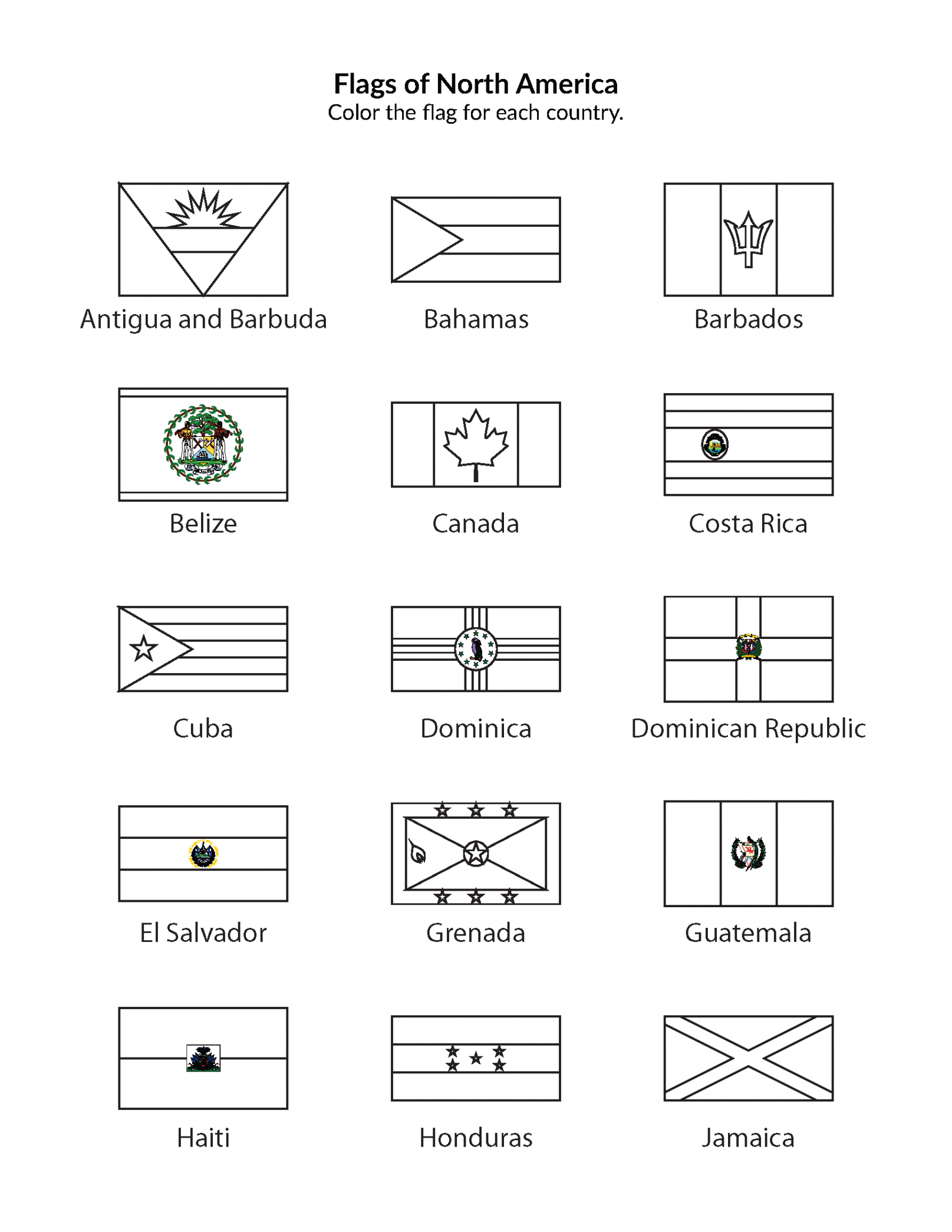 Flags of the World Coloring Pages