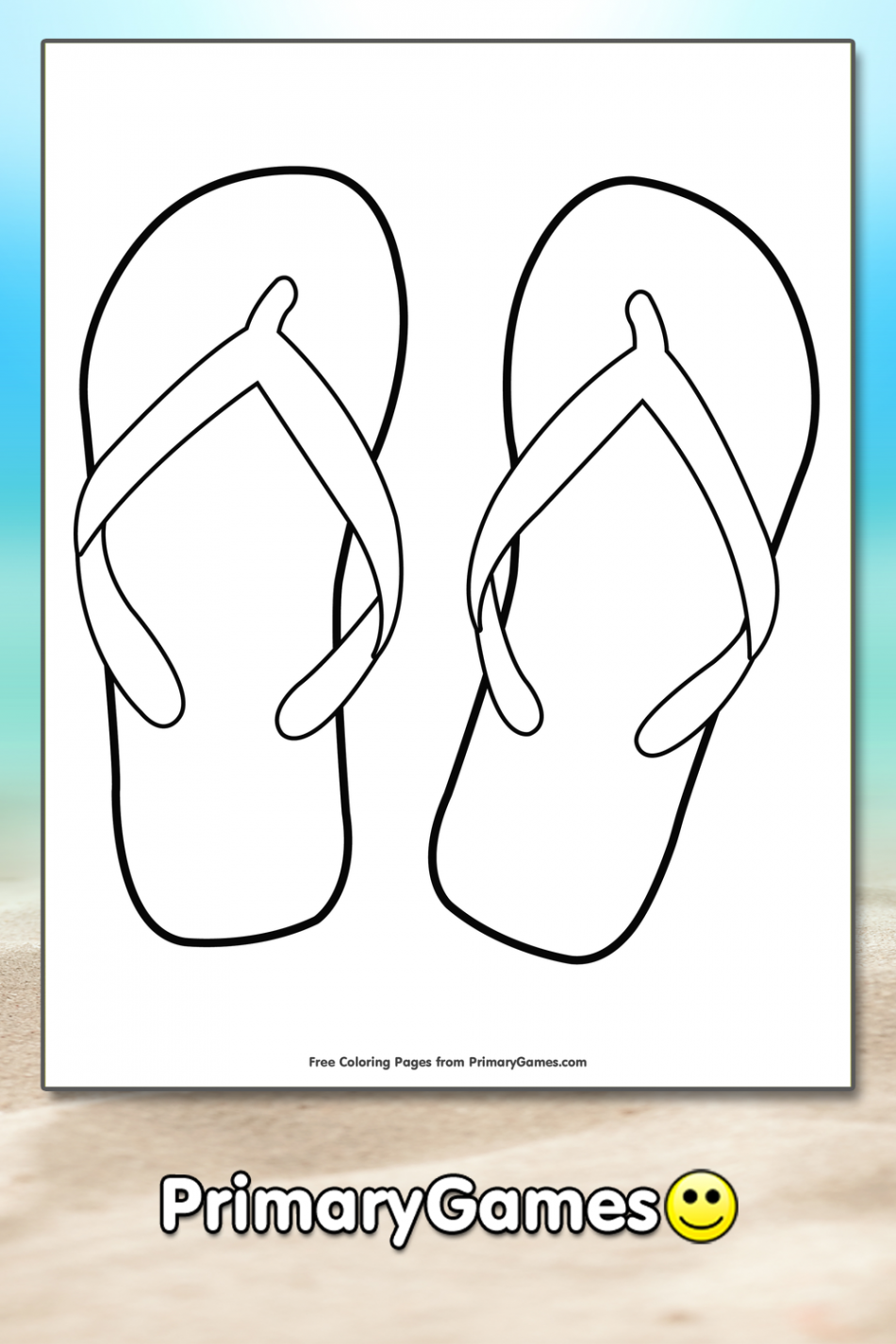 Flip Flops Coloring Page • FREE Printable PDF from PrimaryGames