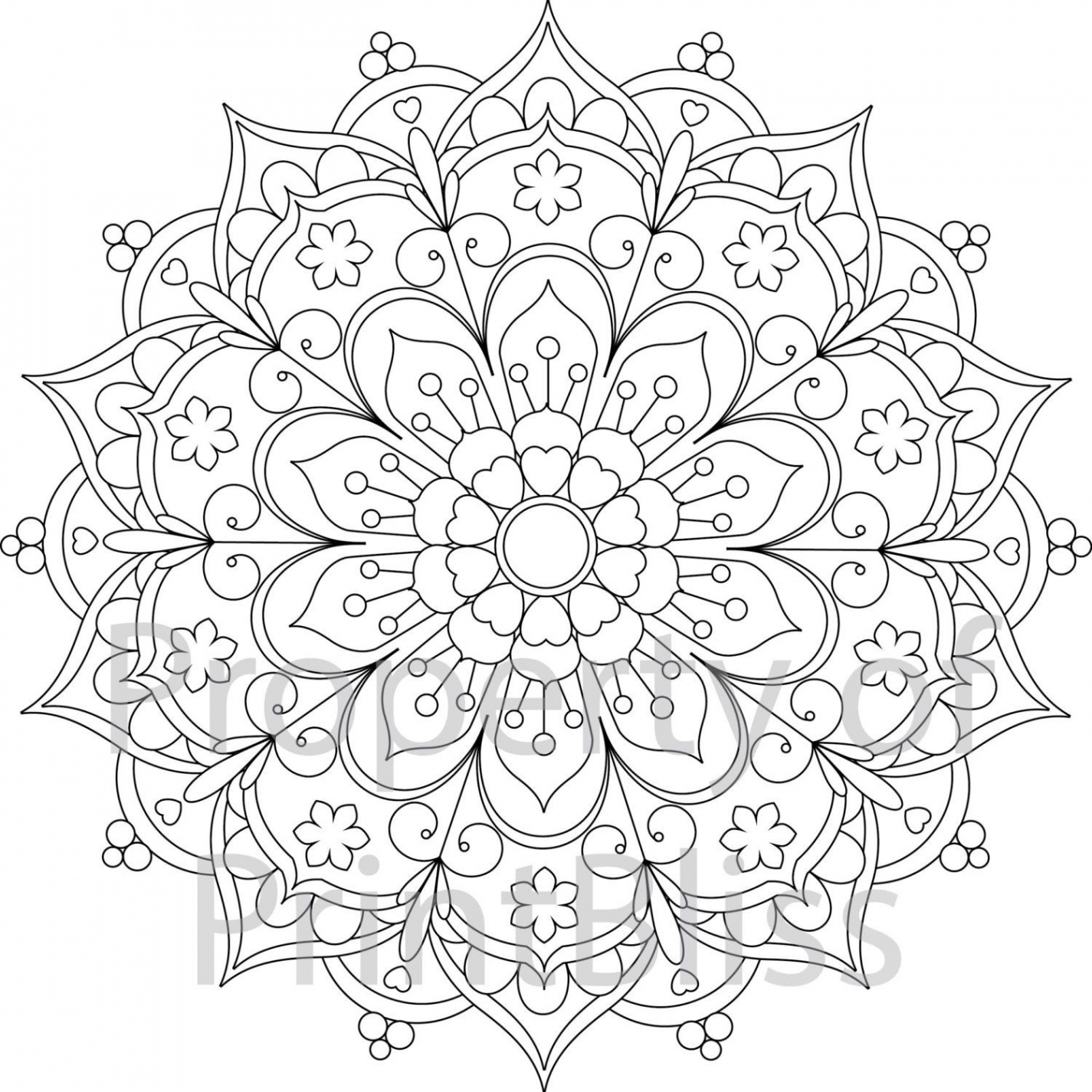 Flower Mandala Printable Coloring Page - Etsy  Abstract coloring