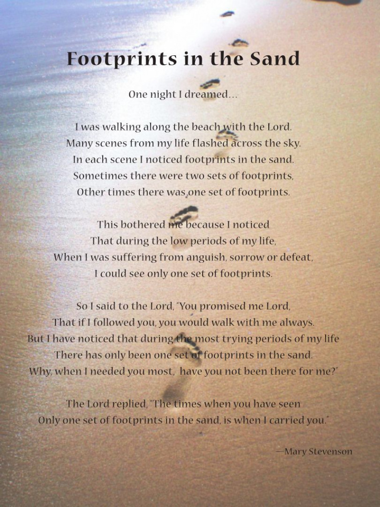 Footprints in the Sand Printable Version  Give me strength quotes