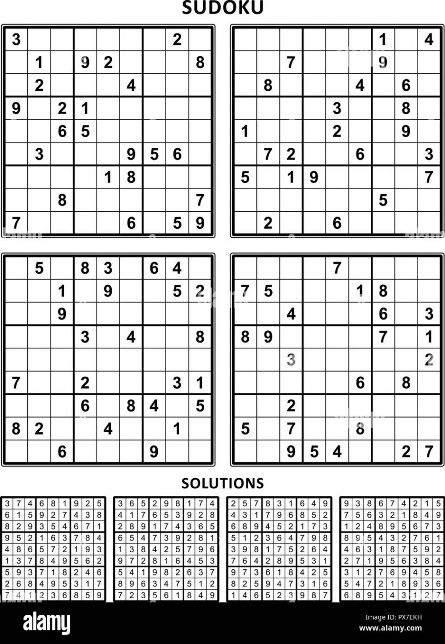 Four sudoku puzzles of comfortable (easy, yet not very easy) level