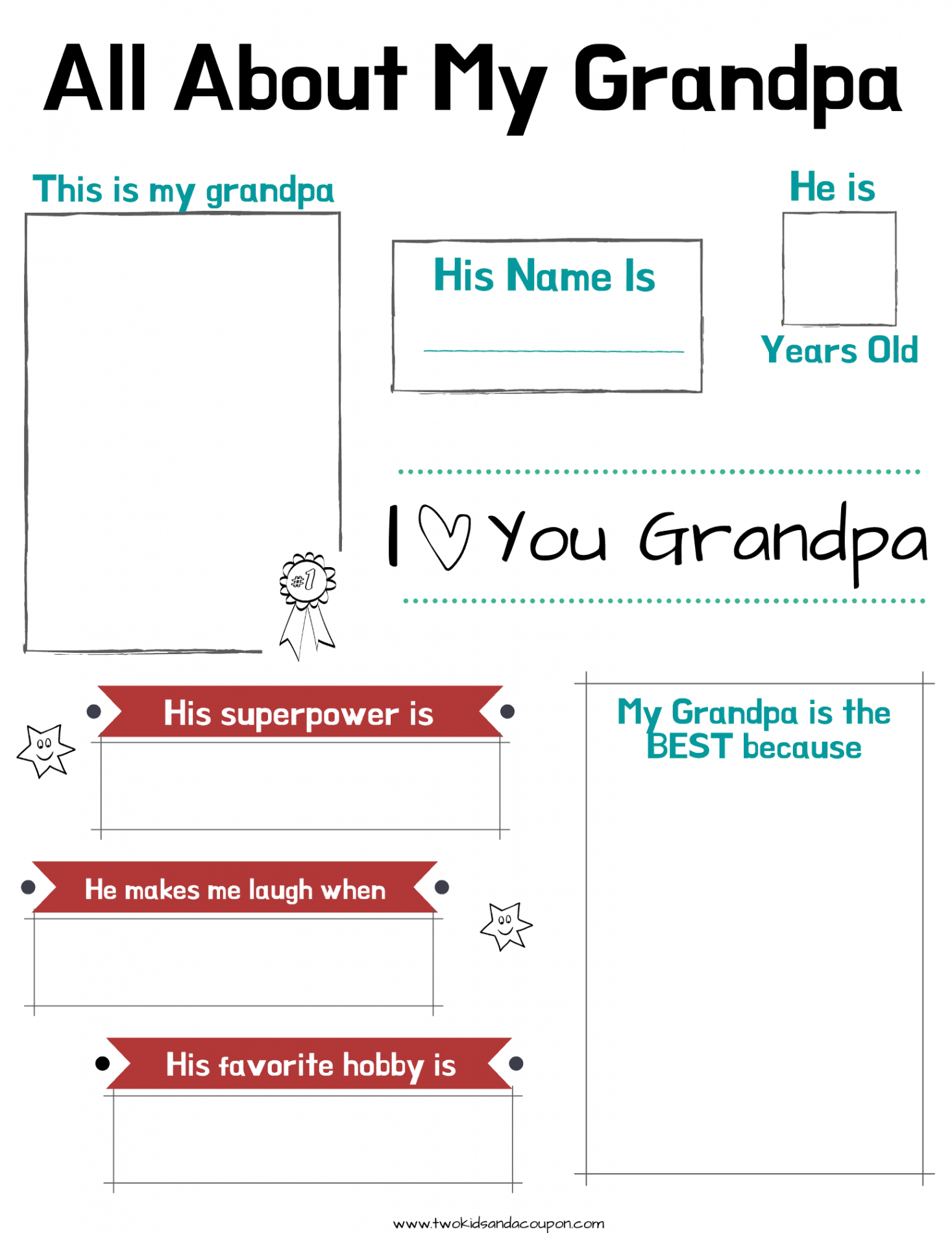 Free All About My Dad and All About My Grandpa Printables for Kids