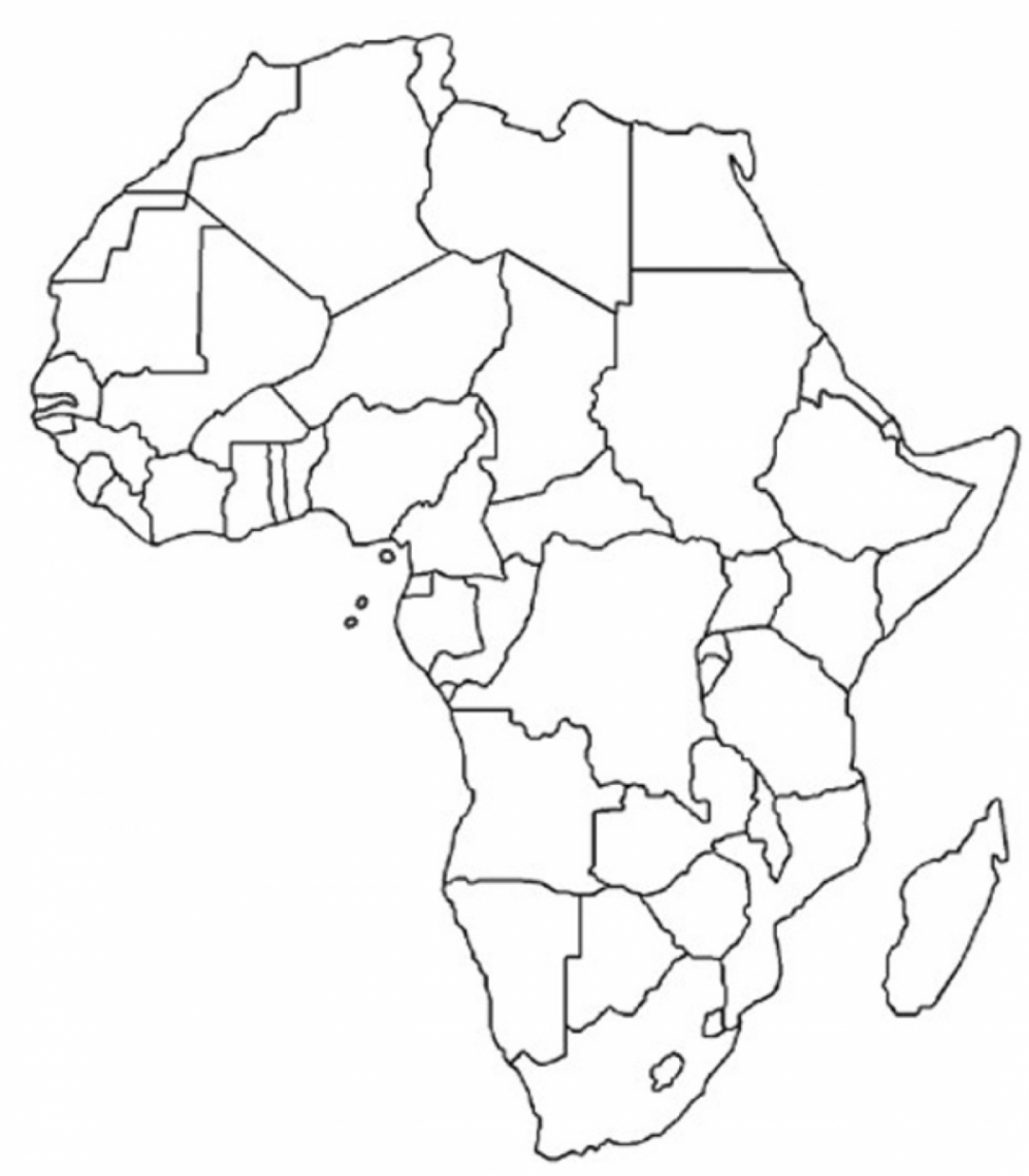 Free blank printable of Africa