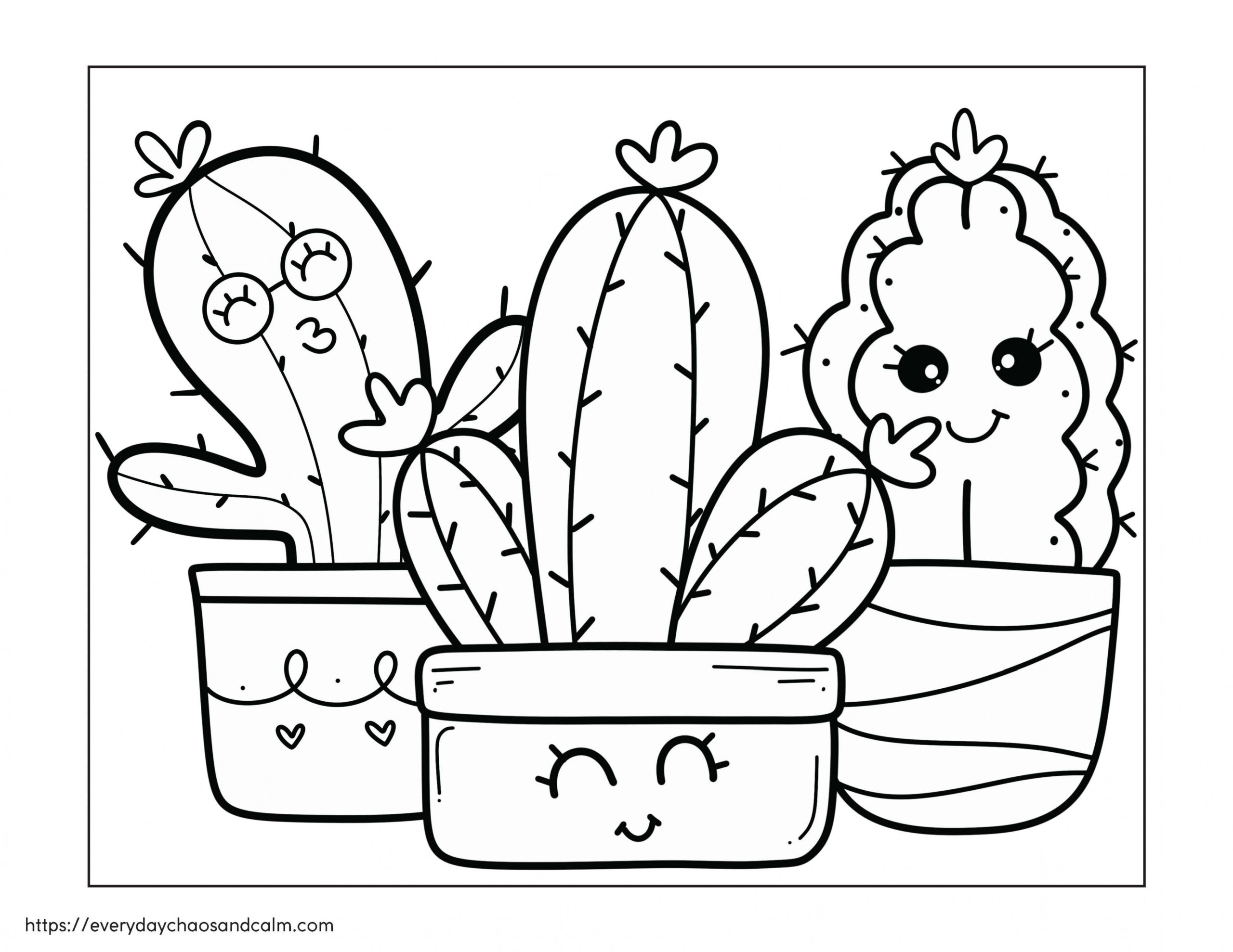 Free Cactus Coloring Pages For Kids