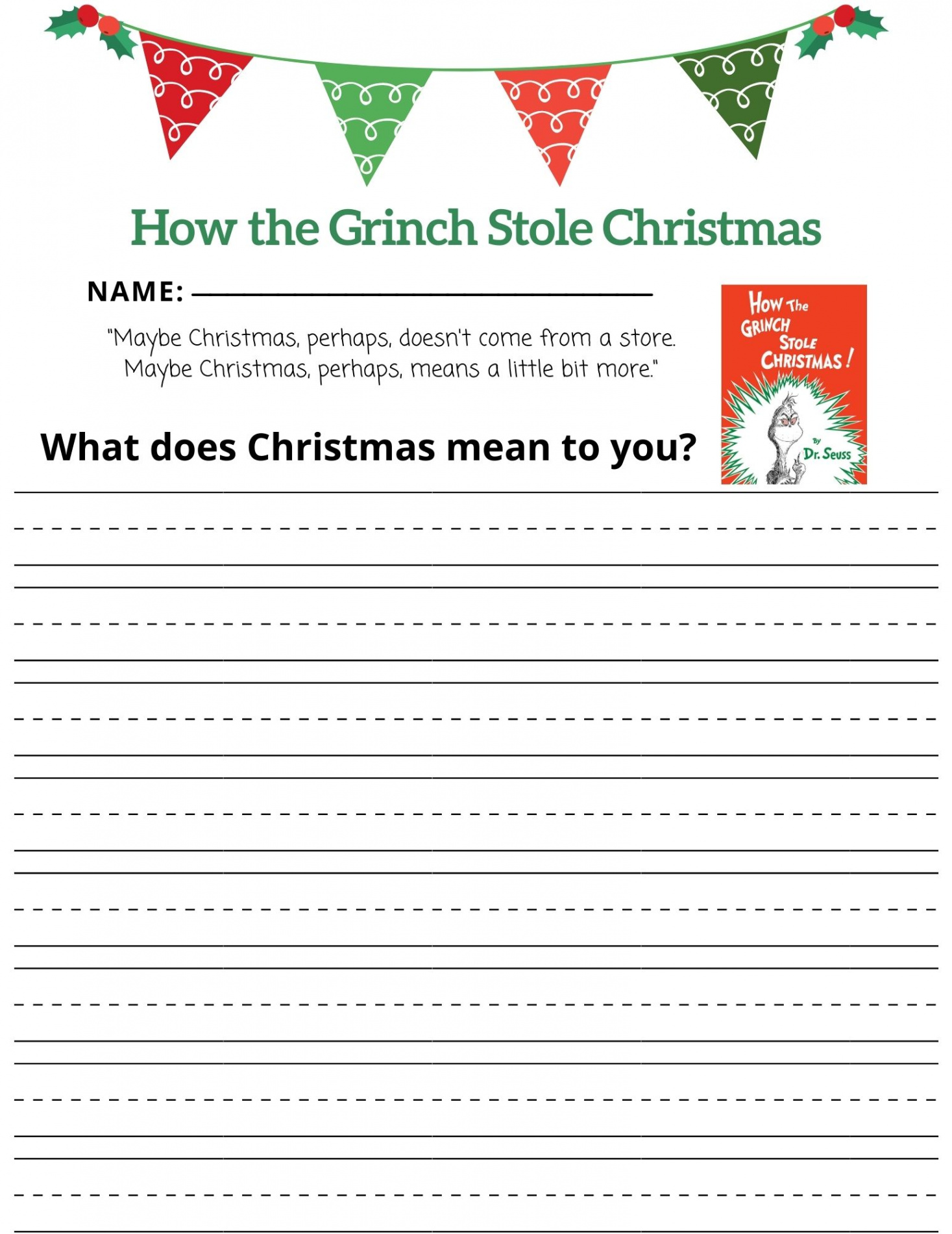 Free Christmas Printables: Writing Prompts & Copywork - The