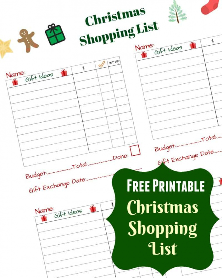 Free Christmas Shopping List Printable - Must Have Mom