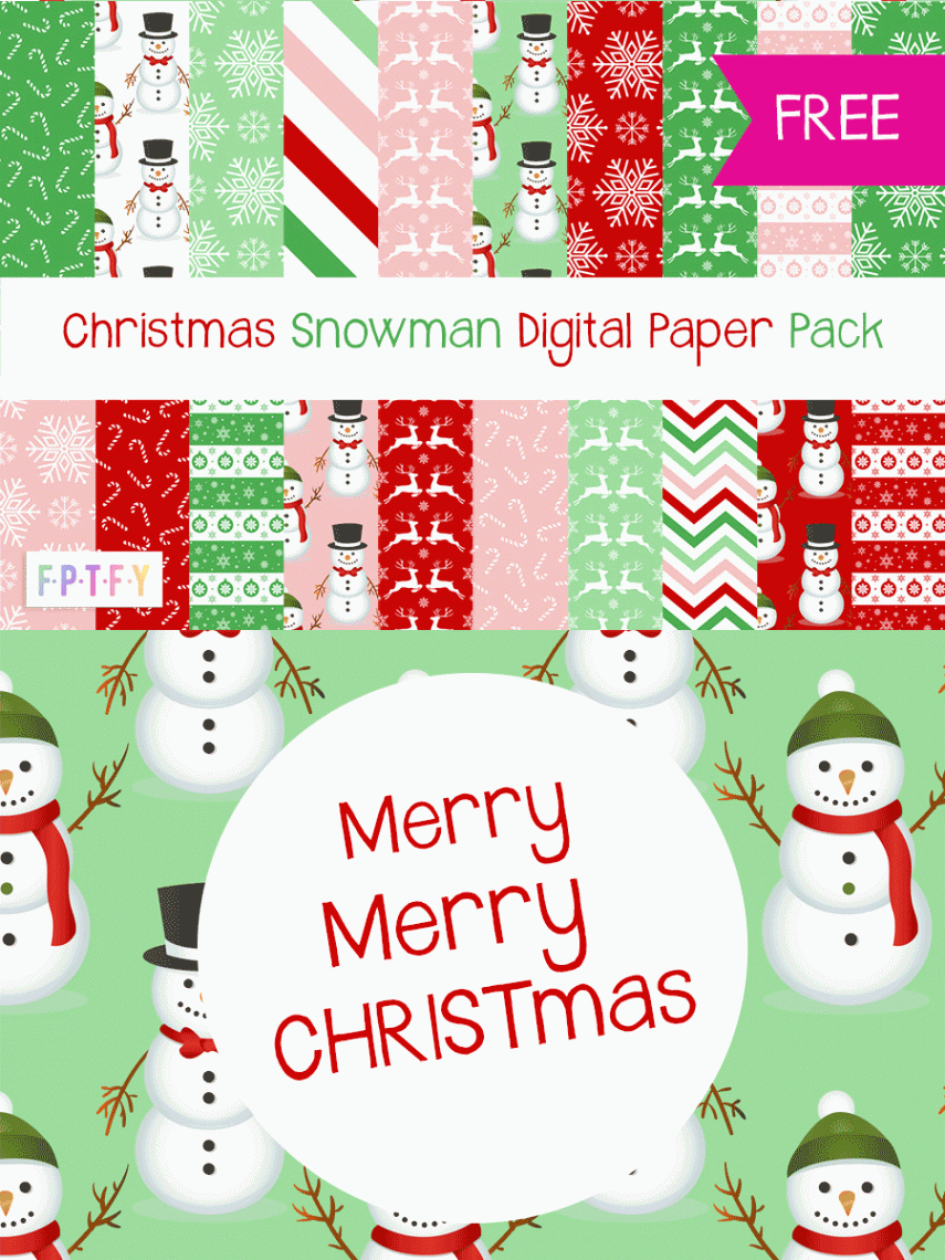 FREE Christmas Snowman Digital Paper - Free Pretty Things For You