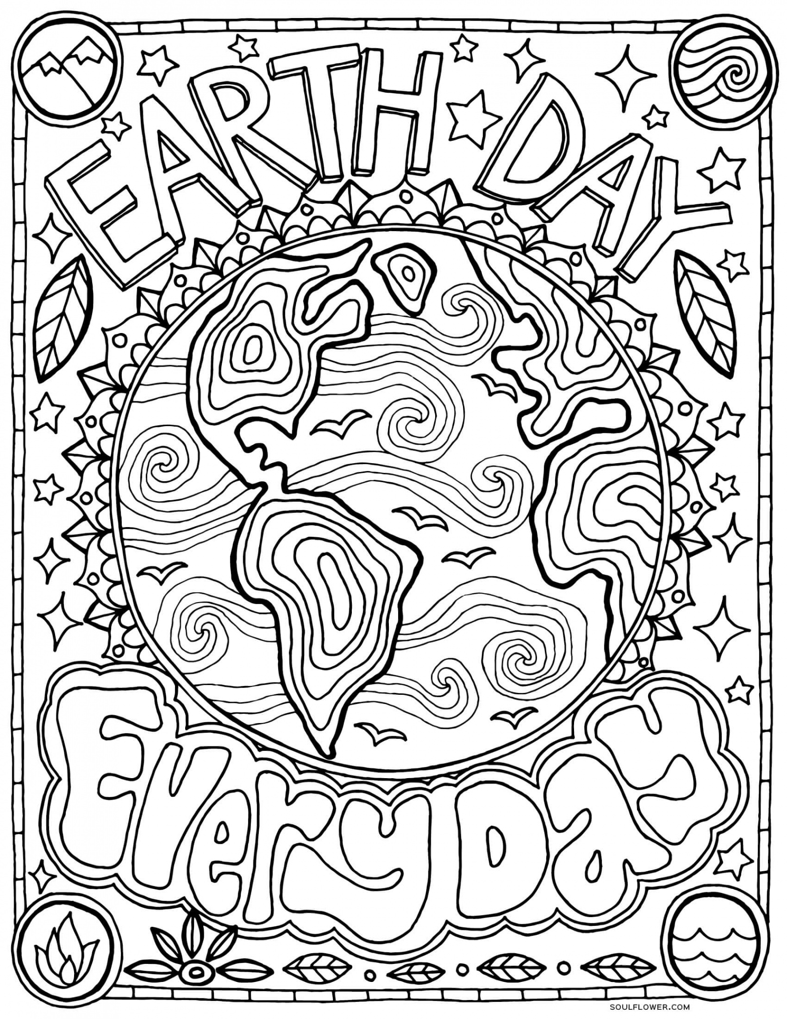 Free Earth Day Coloring Page - Earth Day Every Day!