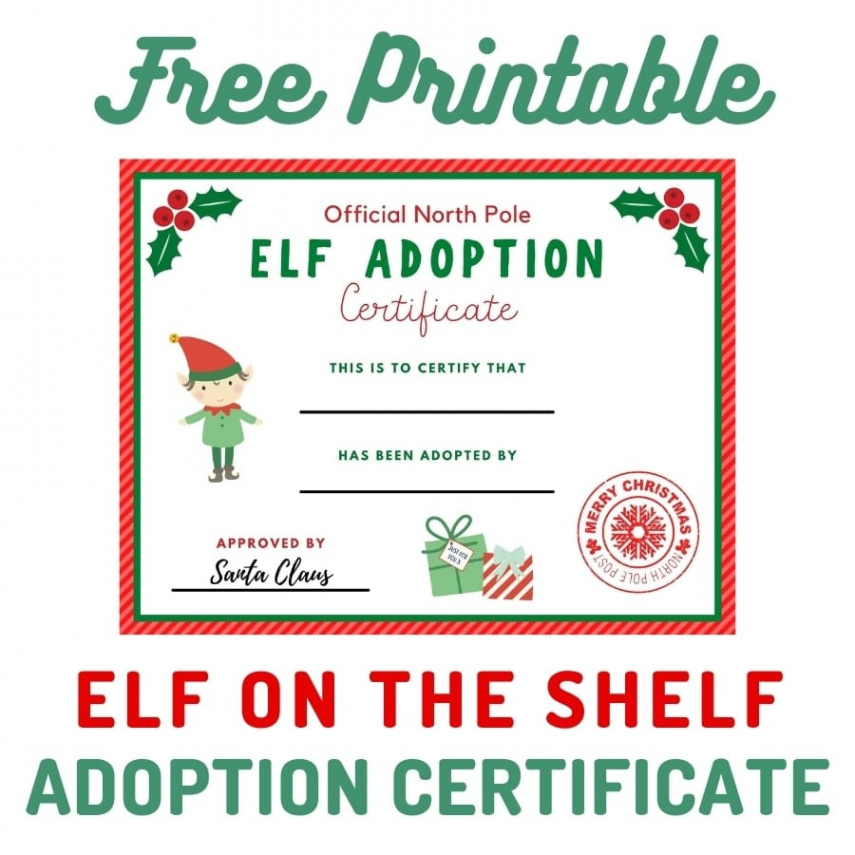 FREE Elf Adoption Certificate for Your Elf on the Shelf - Make