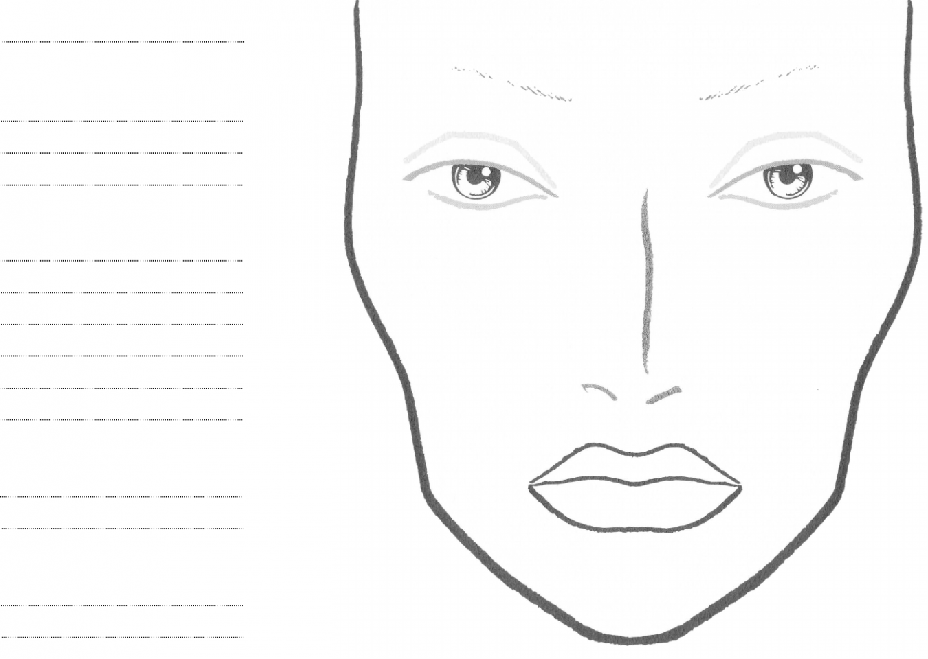 Free Face Chart - PDF  KB   Page(s)  Face chart, Makeup