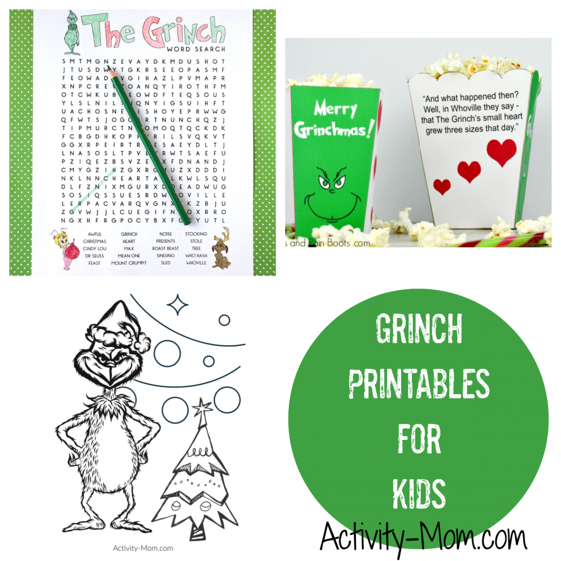 Free Grinch Printable Activities for Kids - The Activity Mom