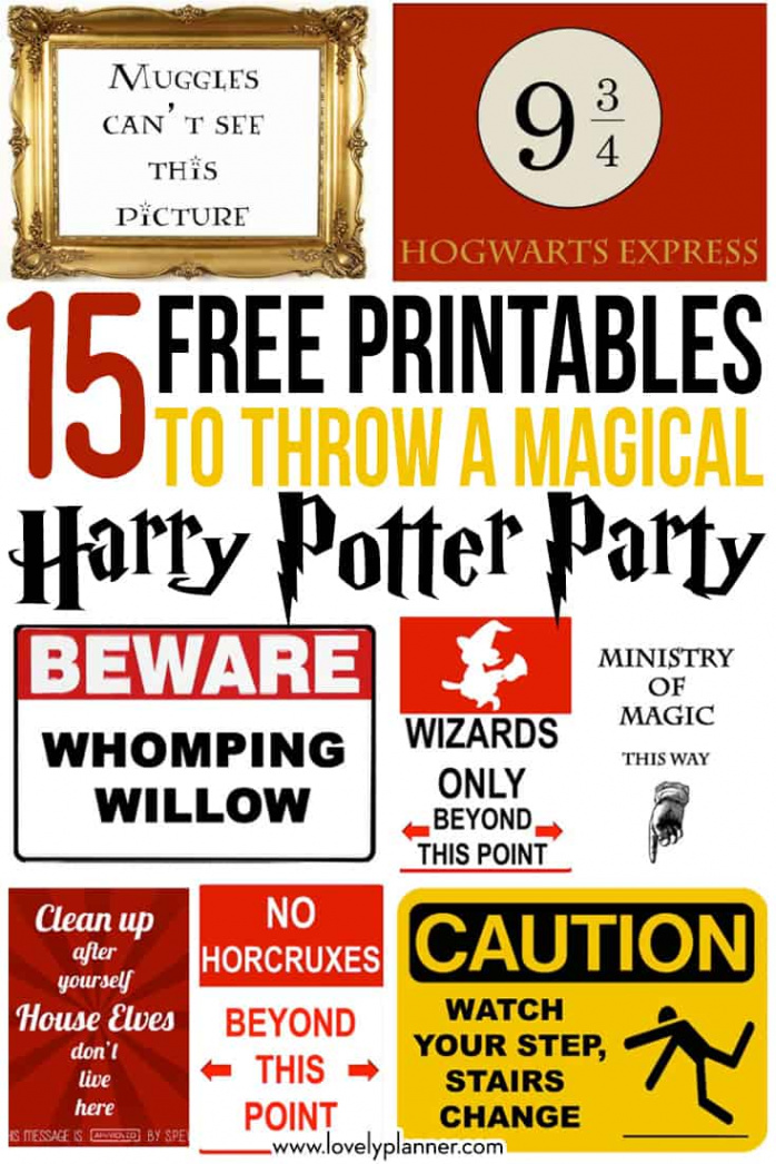 Free Harry Potter party printables - part  - Lovely Planner