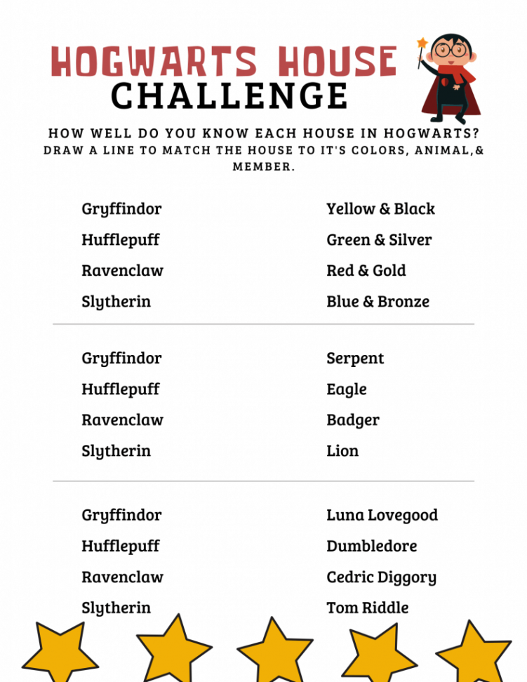 Free Harry Potter Printable Games: A Magical Addition to Family