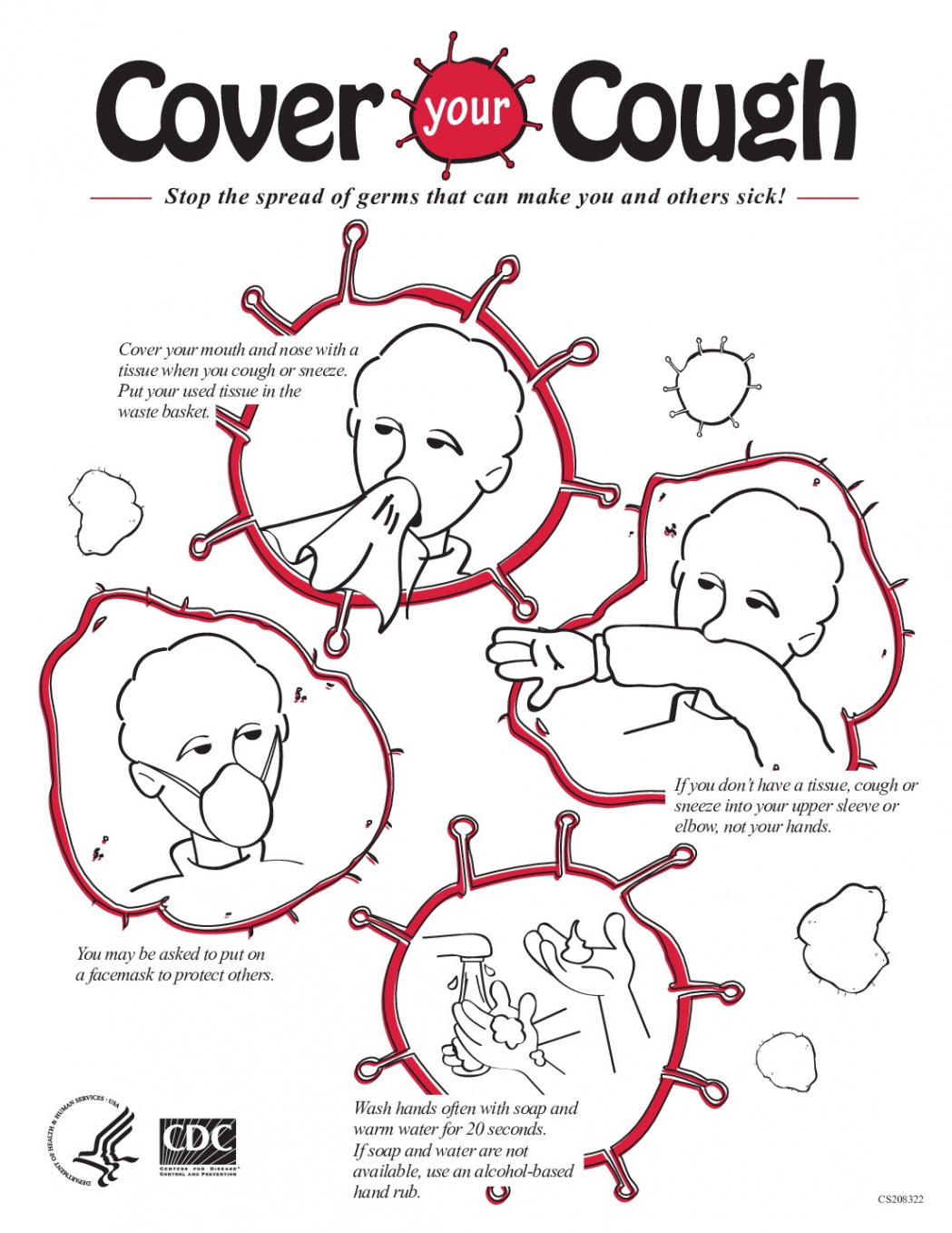 Free Health CDC Cover Your Cough Labor Law Poster