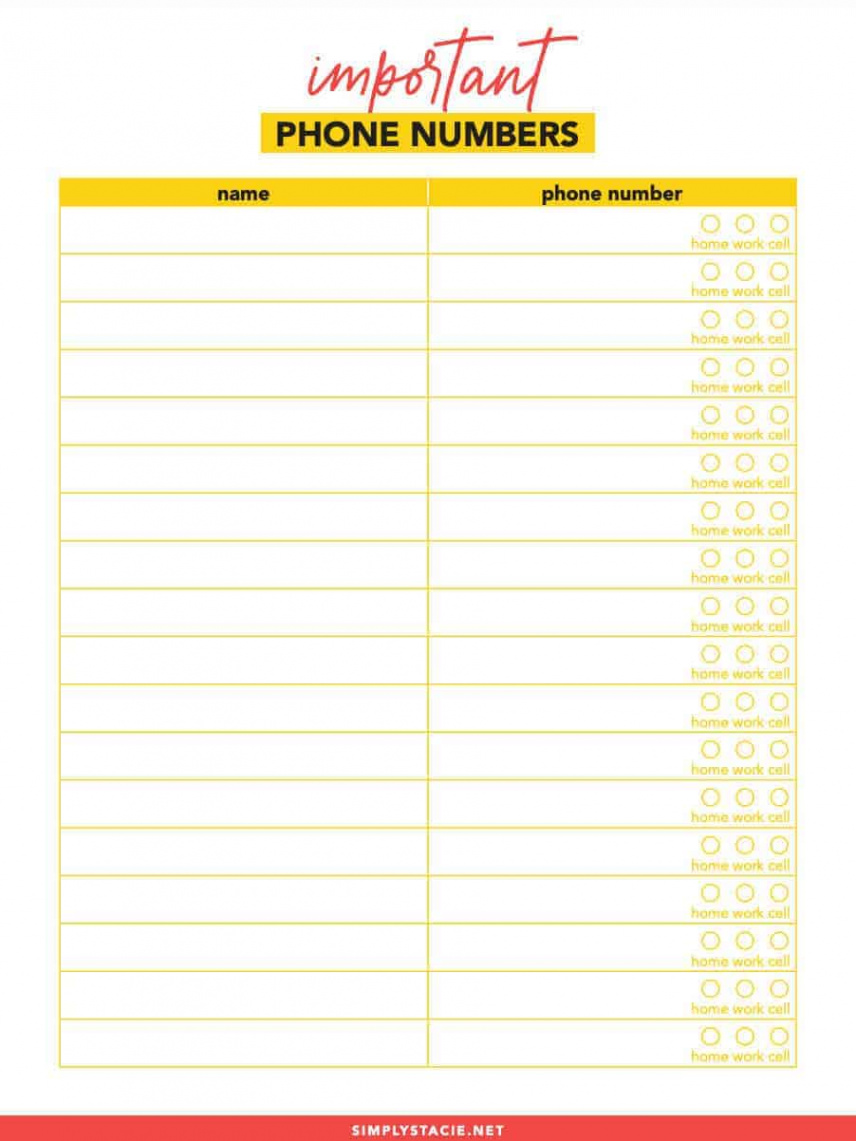 Free Important Phone Numbers Printable - Simply Stacie