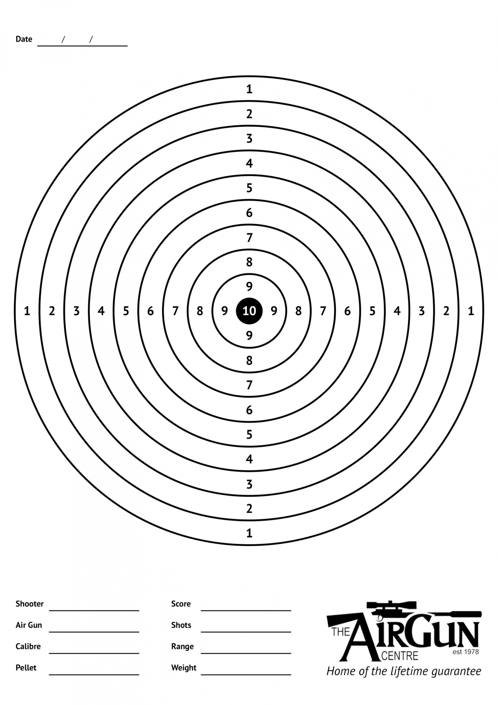 Free Printable Air Rifle Targets (A, cm & 1cm) - The Airgun Centre