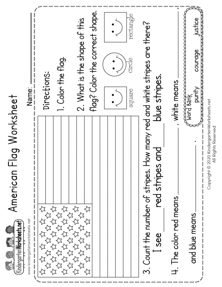 Free Printable American Flag Worksheet  Social studies worksheets