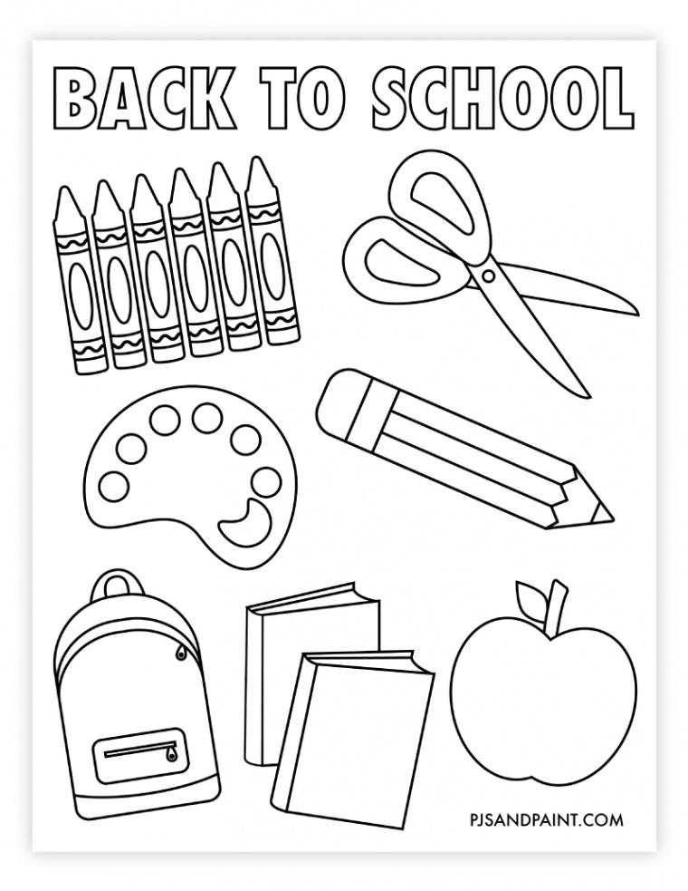 Free Printable Back to School Coloring Page - Pjs and Paint