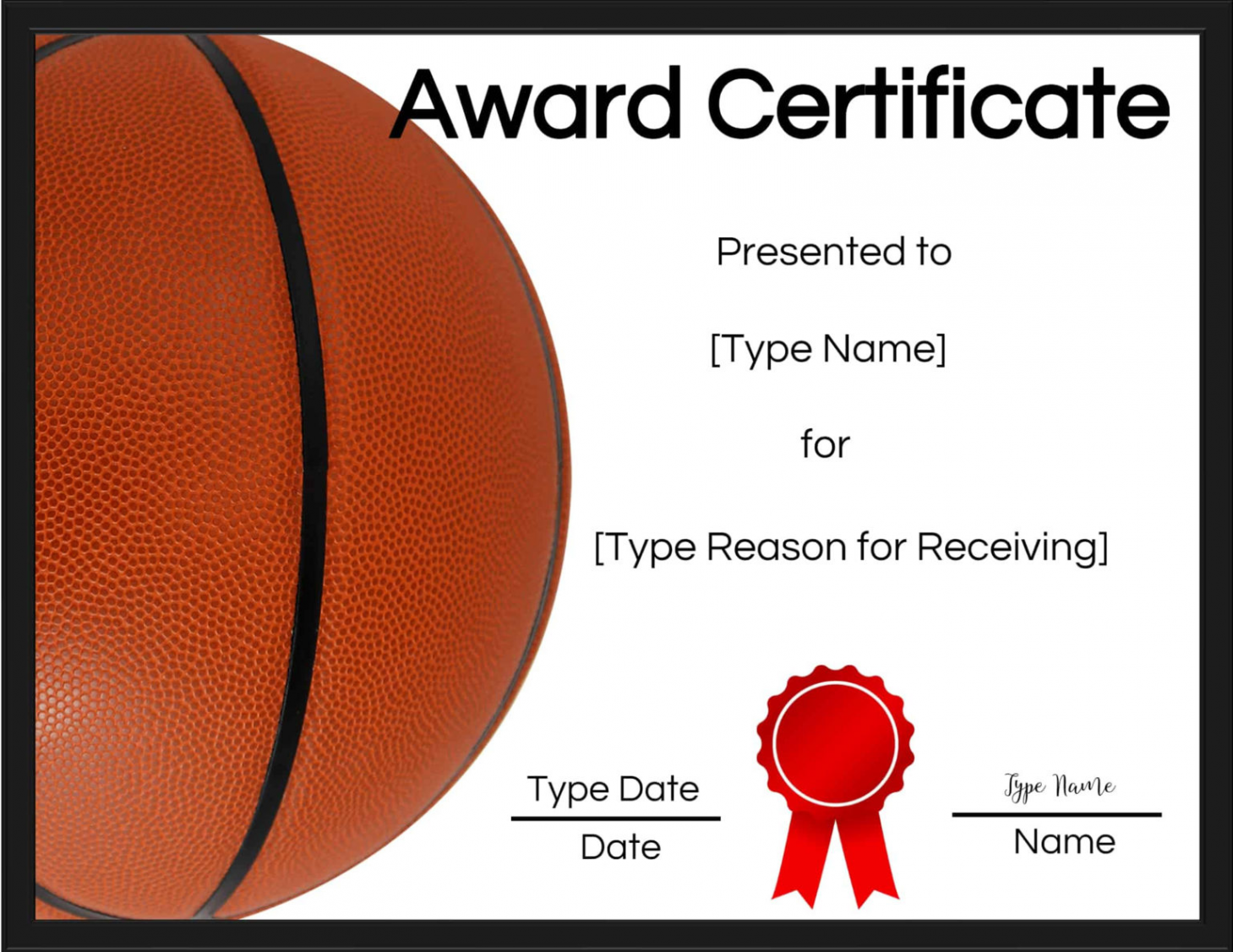 Free Printable Basketball Certificates Edit Online And intended