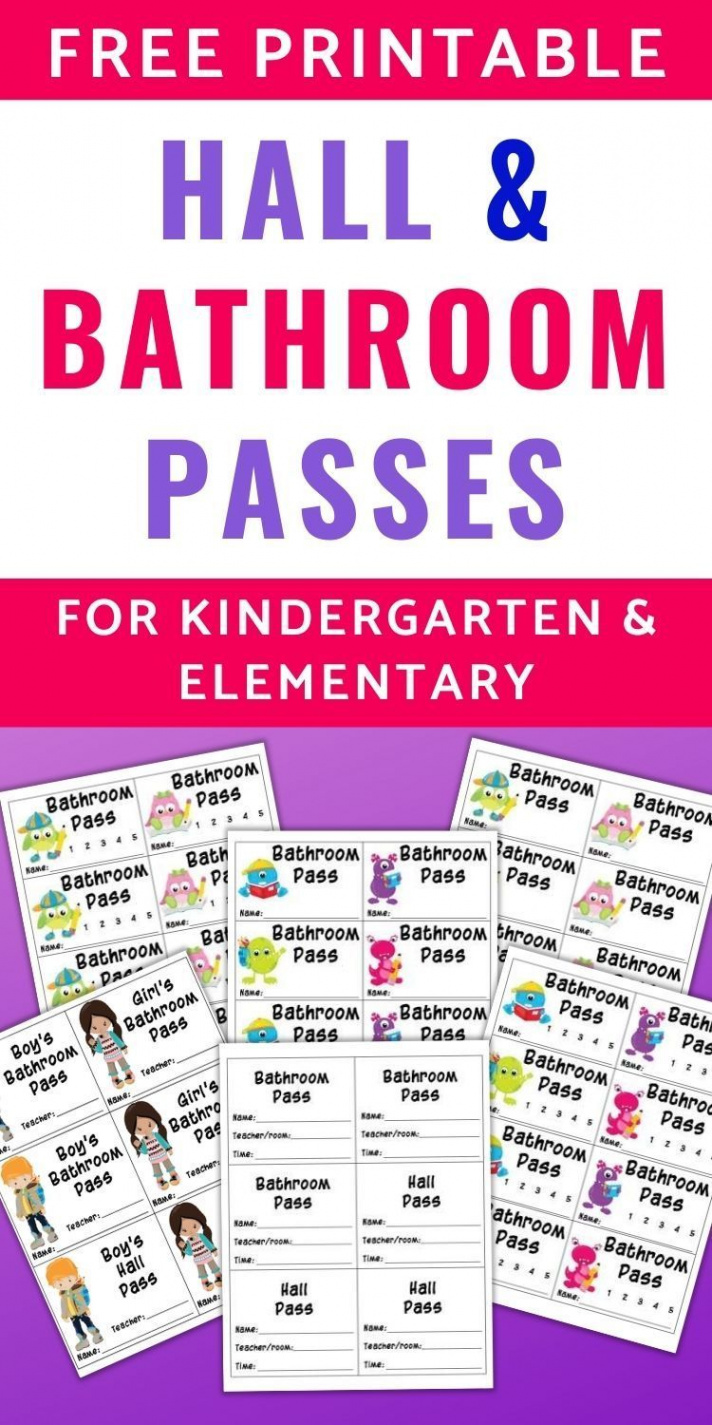 Free Printable Bathroom Passes & Hall Pass Printables  Bathroom