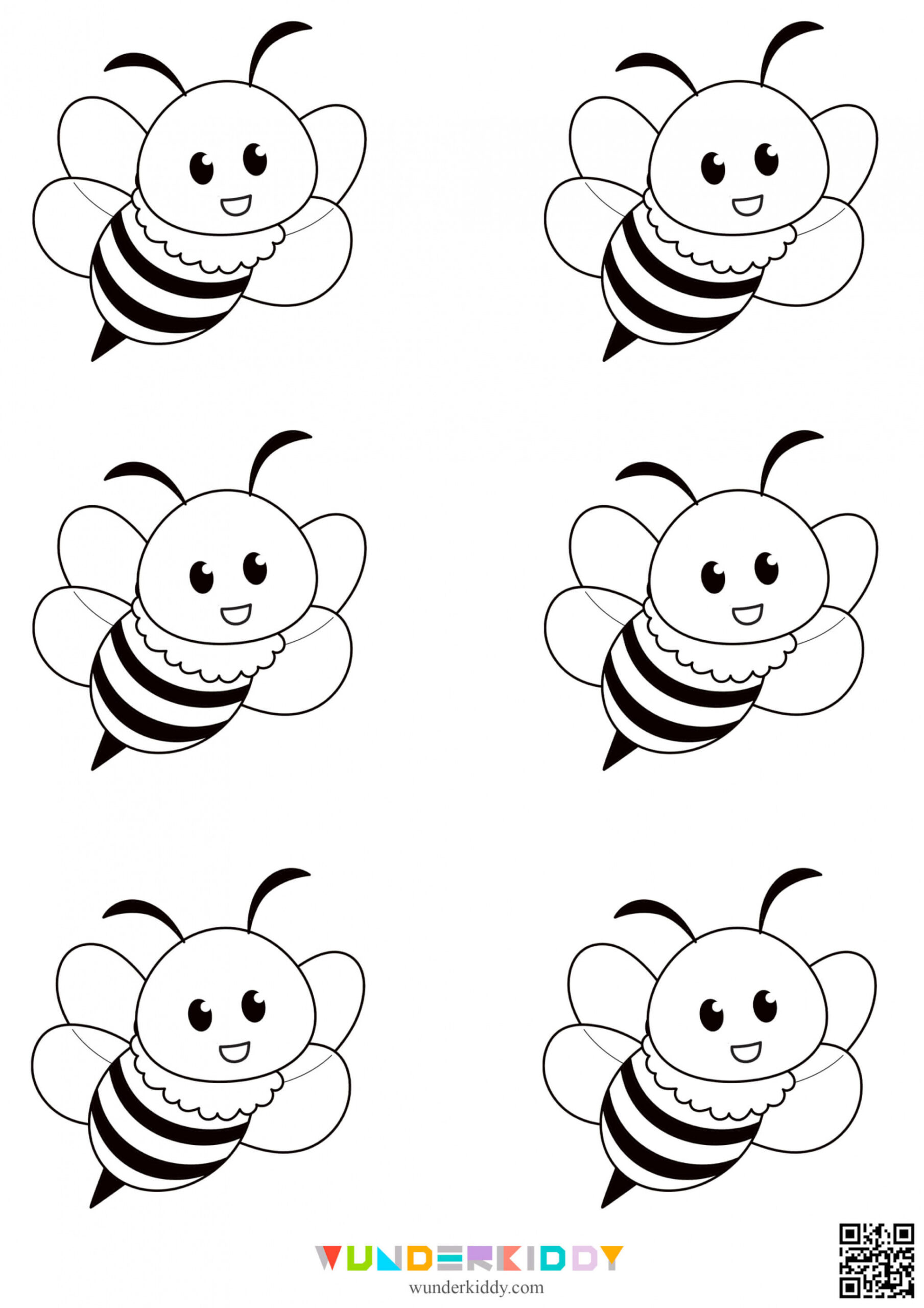 Free Printable Bee Template for Kindergarten Craft