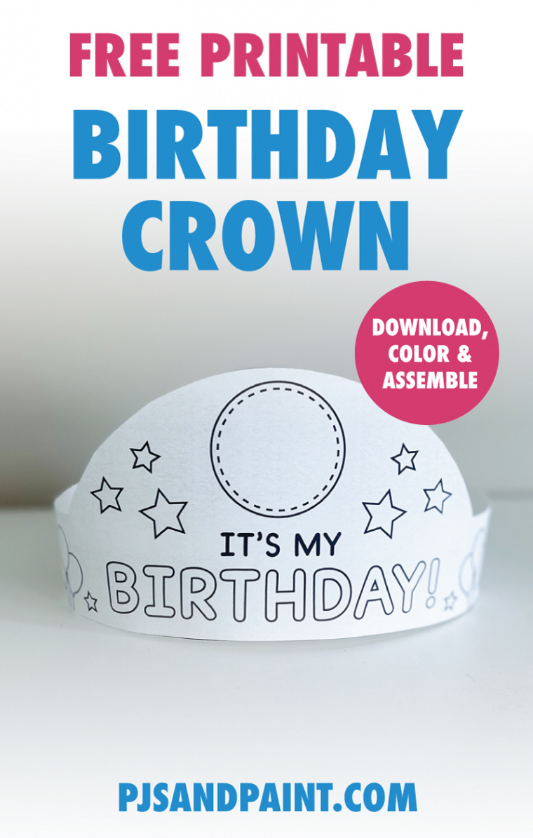 Free Printable Birthday Crown - Pjs and Paint