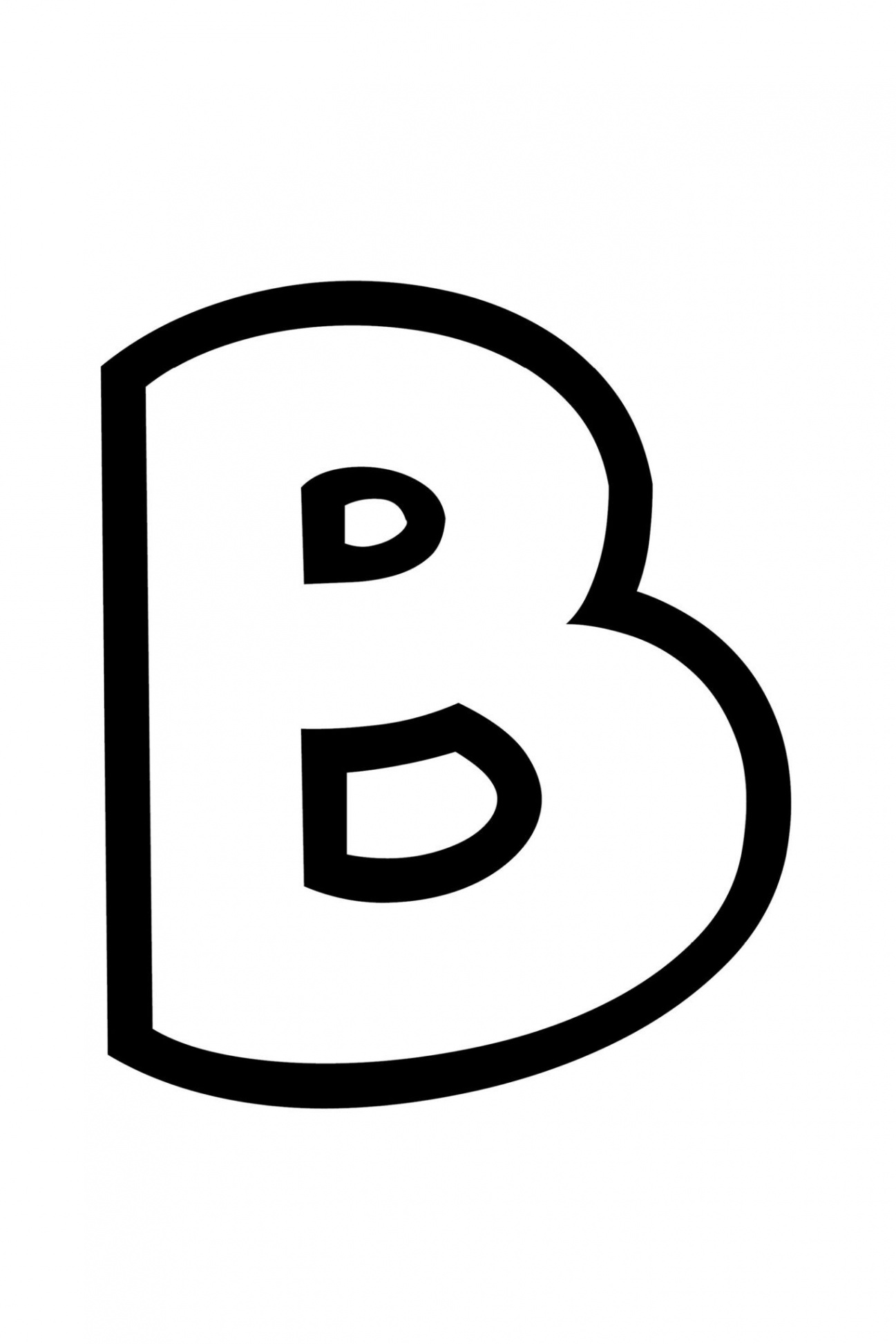 Free Printable Bubble Letter Stencils: Bubble Letter B Stencil