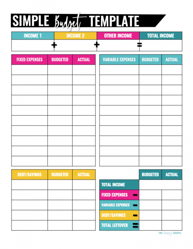 Free Printable Budget Templates: Manage Your Money In