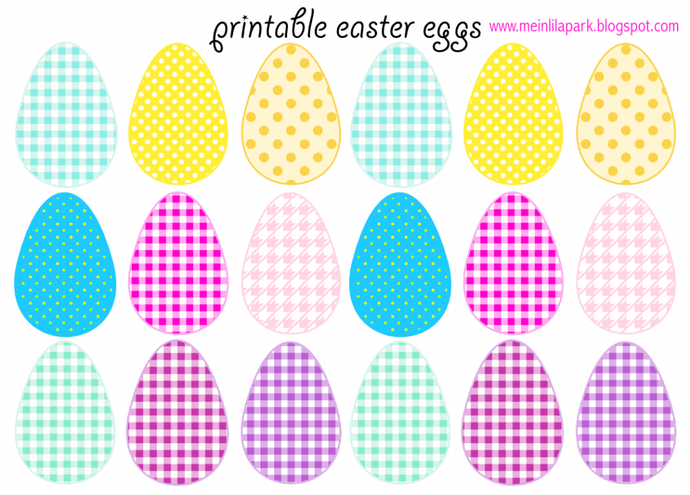 Free printable cheerfully colored Easter Eggs - ausdruckbare