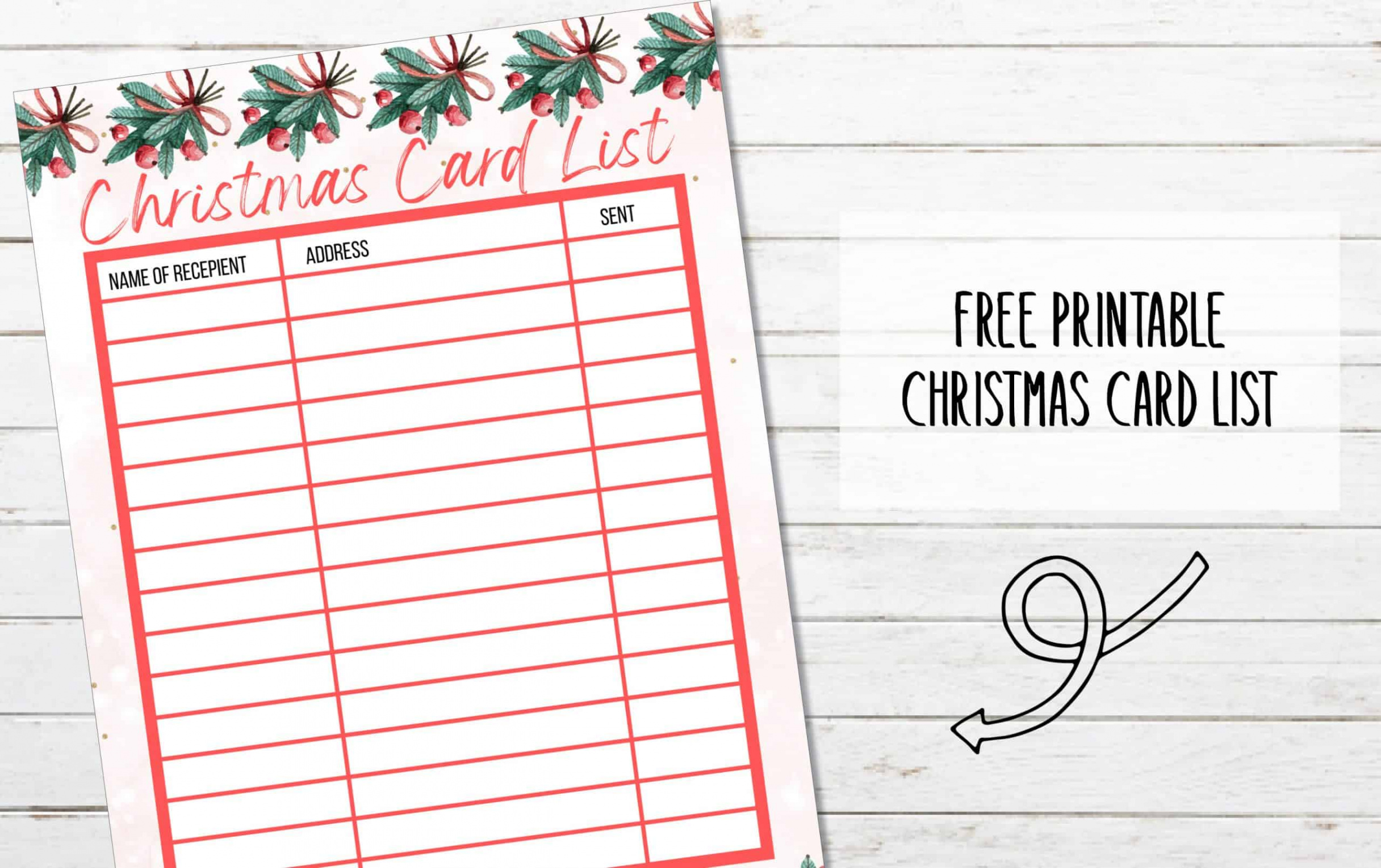 FREE Printable Christmas Card List - My Printable Home