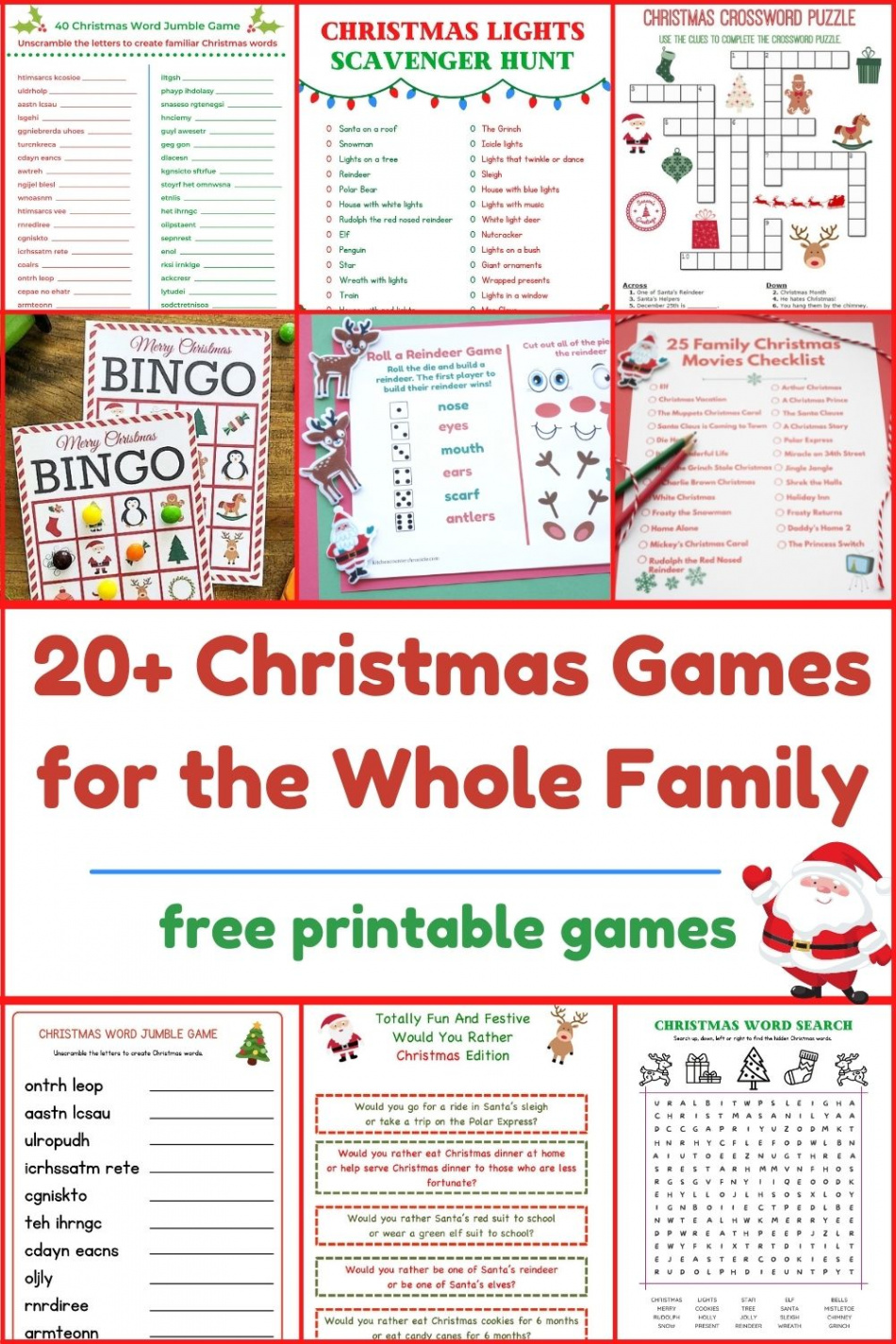 + Free Printable Christmas Games for the Whole Family