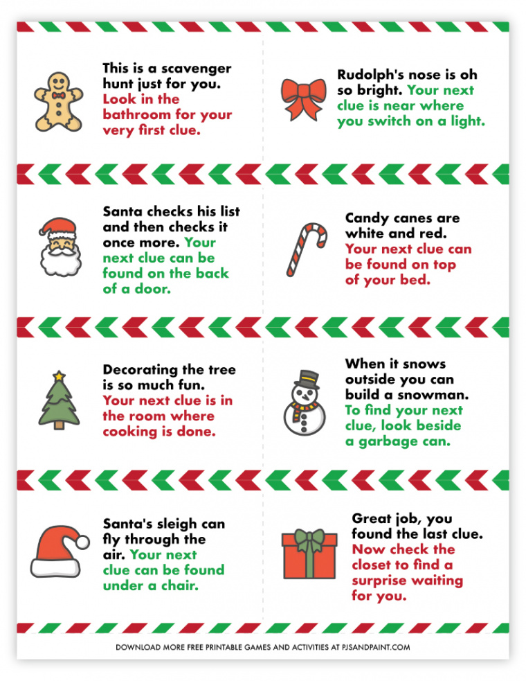 Free Printable Christmas Scavenger Hunt - Pjs and Paint