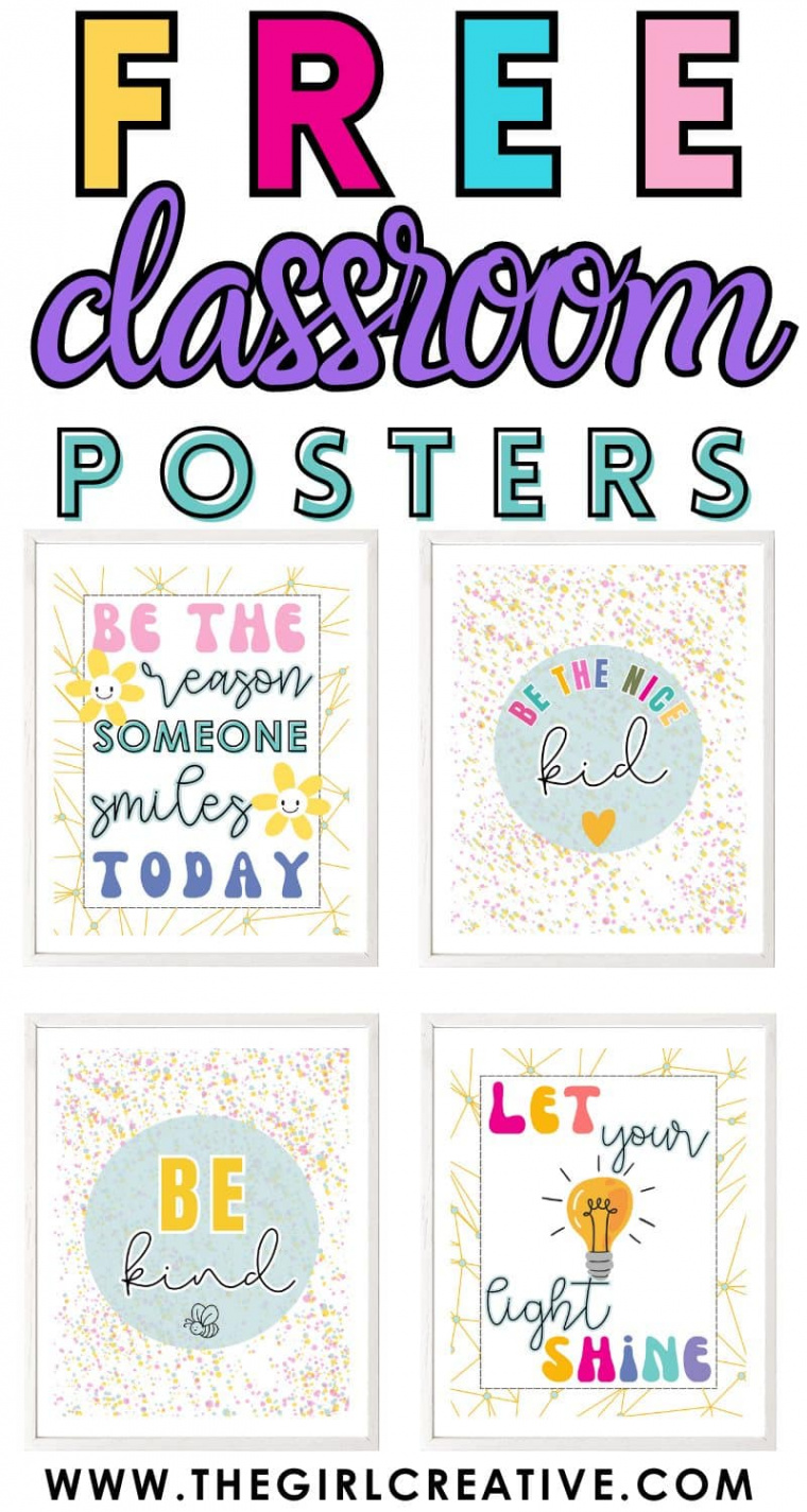 Free Printable Classroom Posters that Inspire Kindness - The Girl